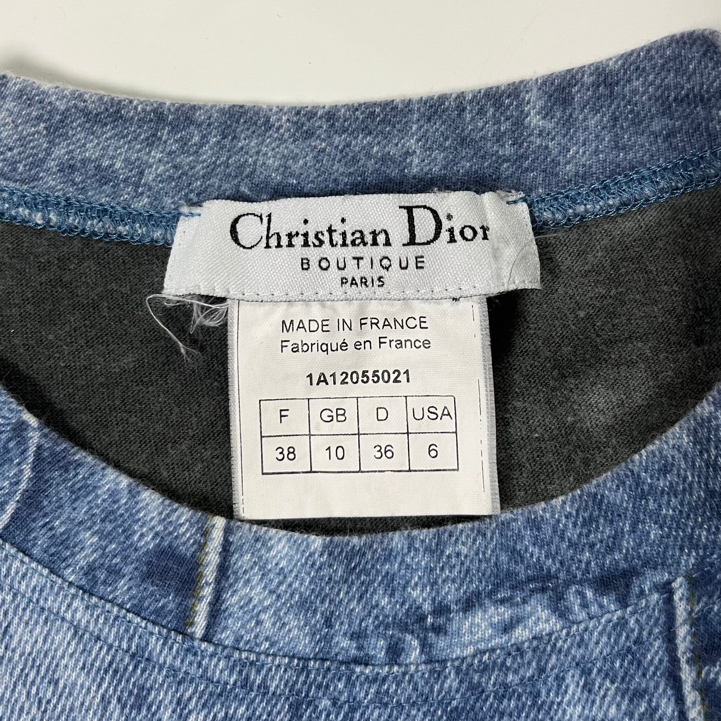CHRISTIAN DIOR Fall Winter 2001 "Miss Diorella" Patchwork Denim Print T-Shirt