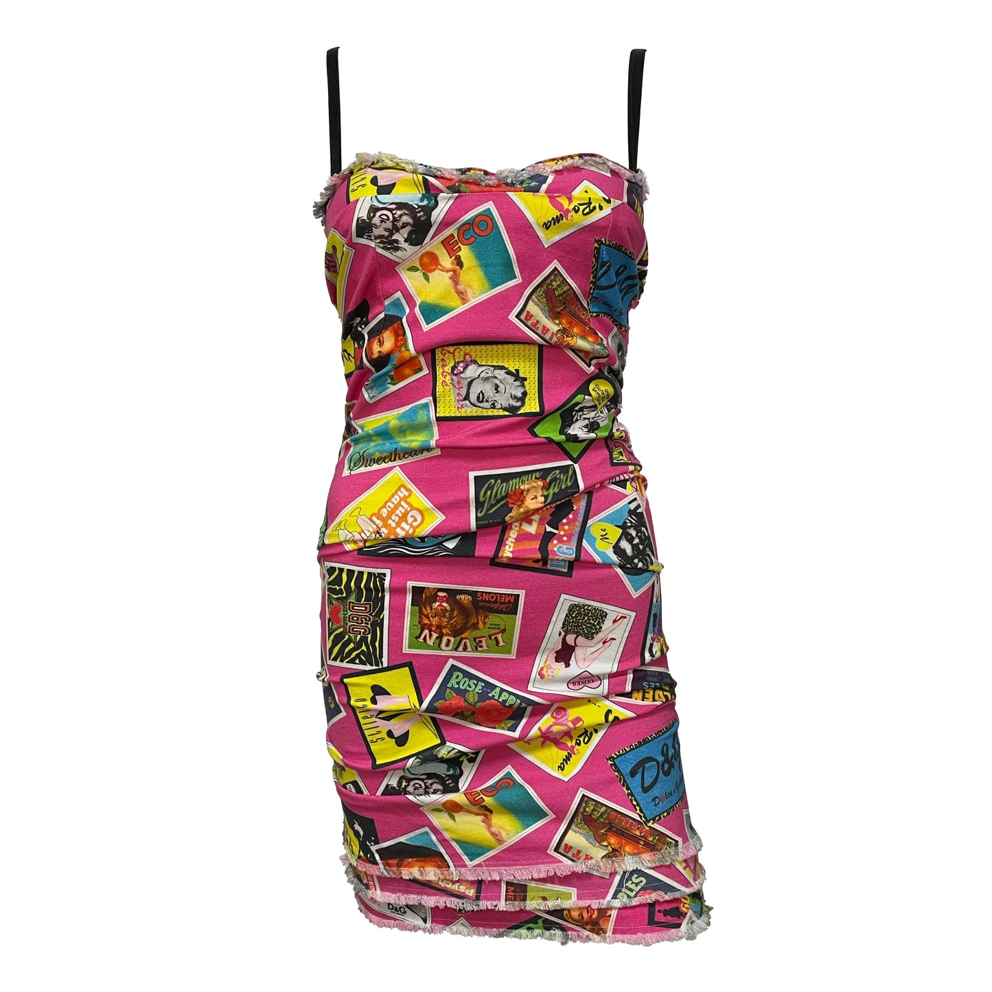 D&G Spring Summer 2004 Graphic Print Denim Mini Dress