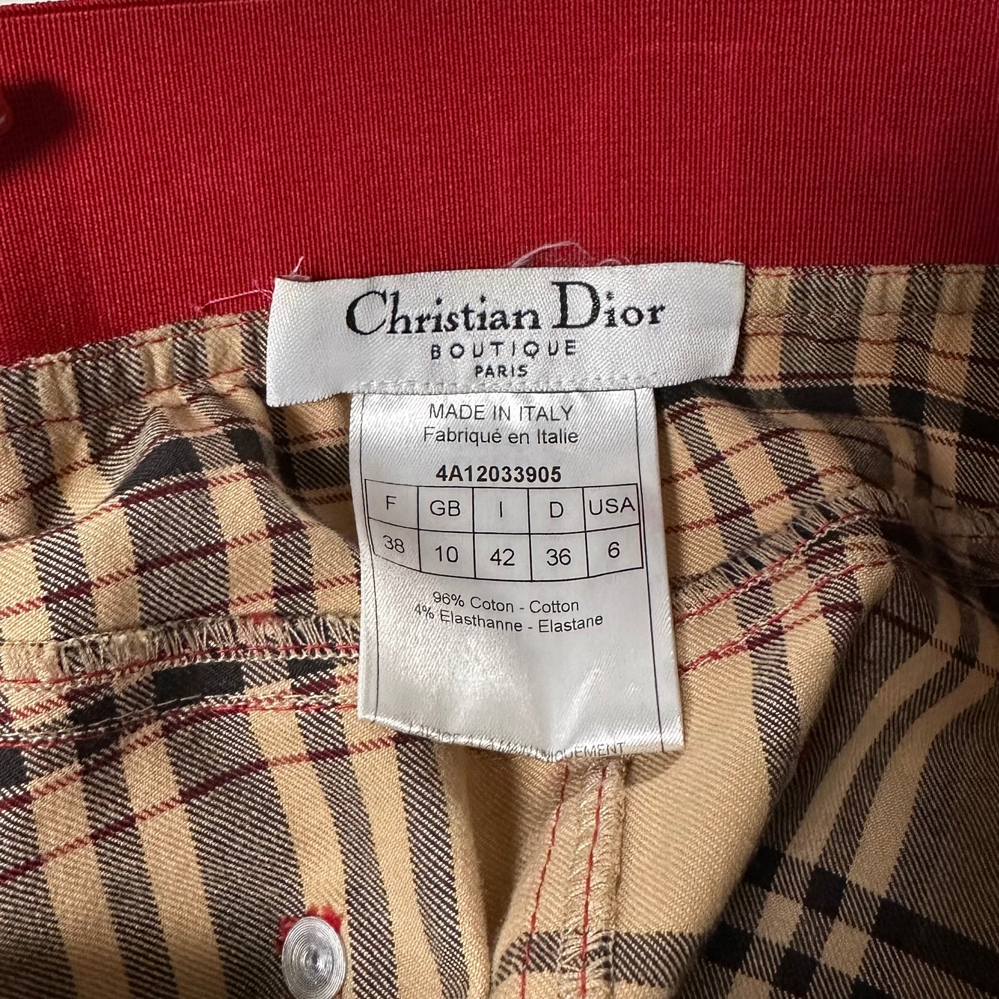 CHRISTIAN DIOR Fall Winter 2004 Golf Checkered Mini Skirt