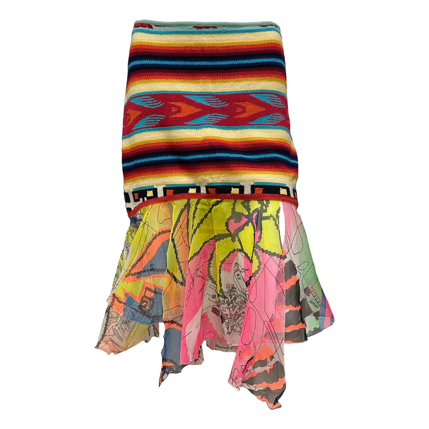 CHRISTIAN DIOR Fall Winter 2001 Knit Frill Midi Skirt