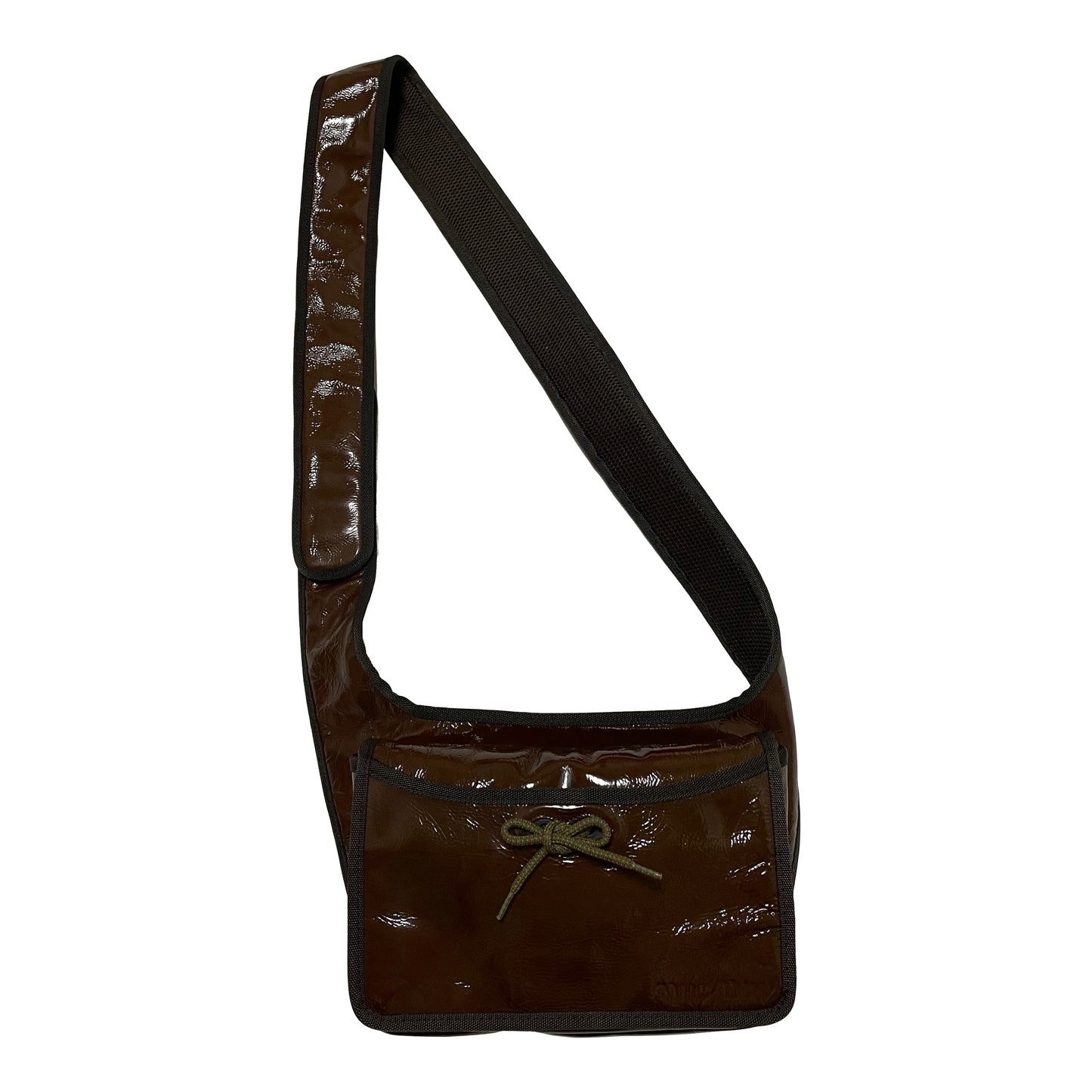 MIU MIU Fall Winter 1999 Enameled Leather Mesh Shoulder Bag