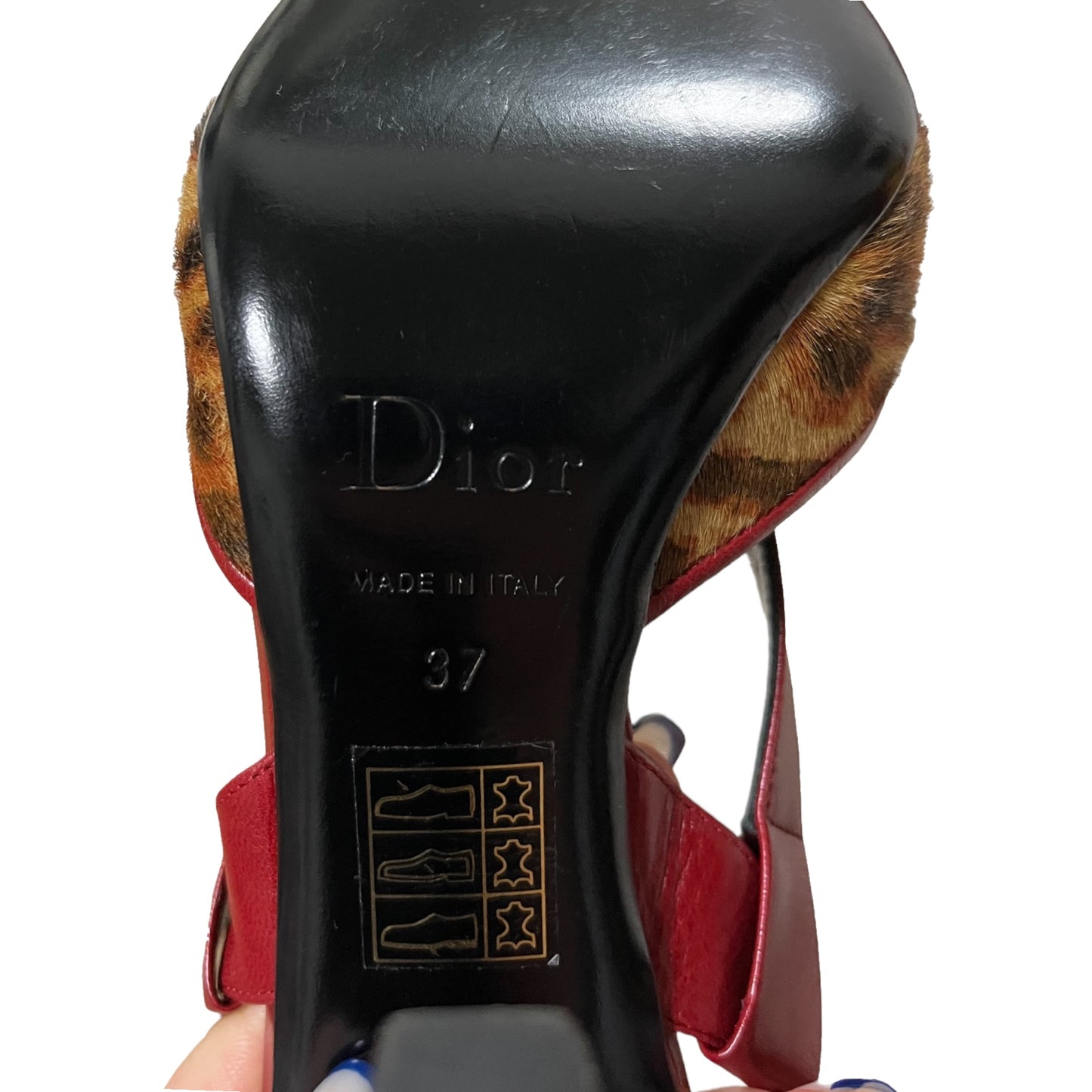 CHRISTIAN DIOR Fall Winter 2004 Leopard Print Dice Slingback Mules