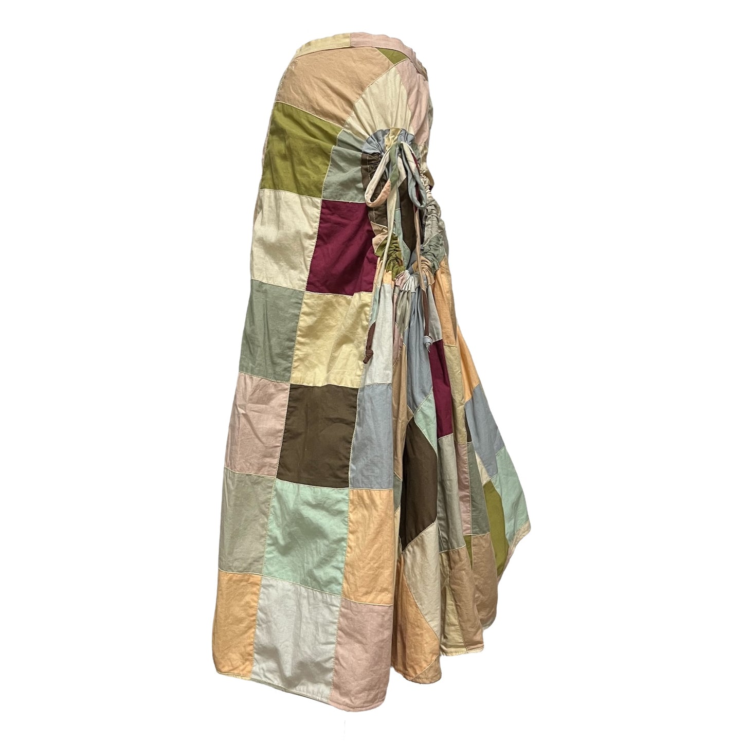 MARNI Fall Winter 2002 Patchwork Scrunched Drawstring Skirt