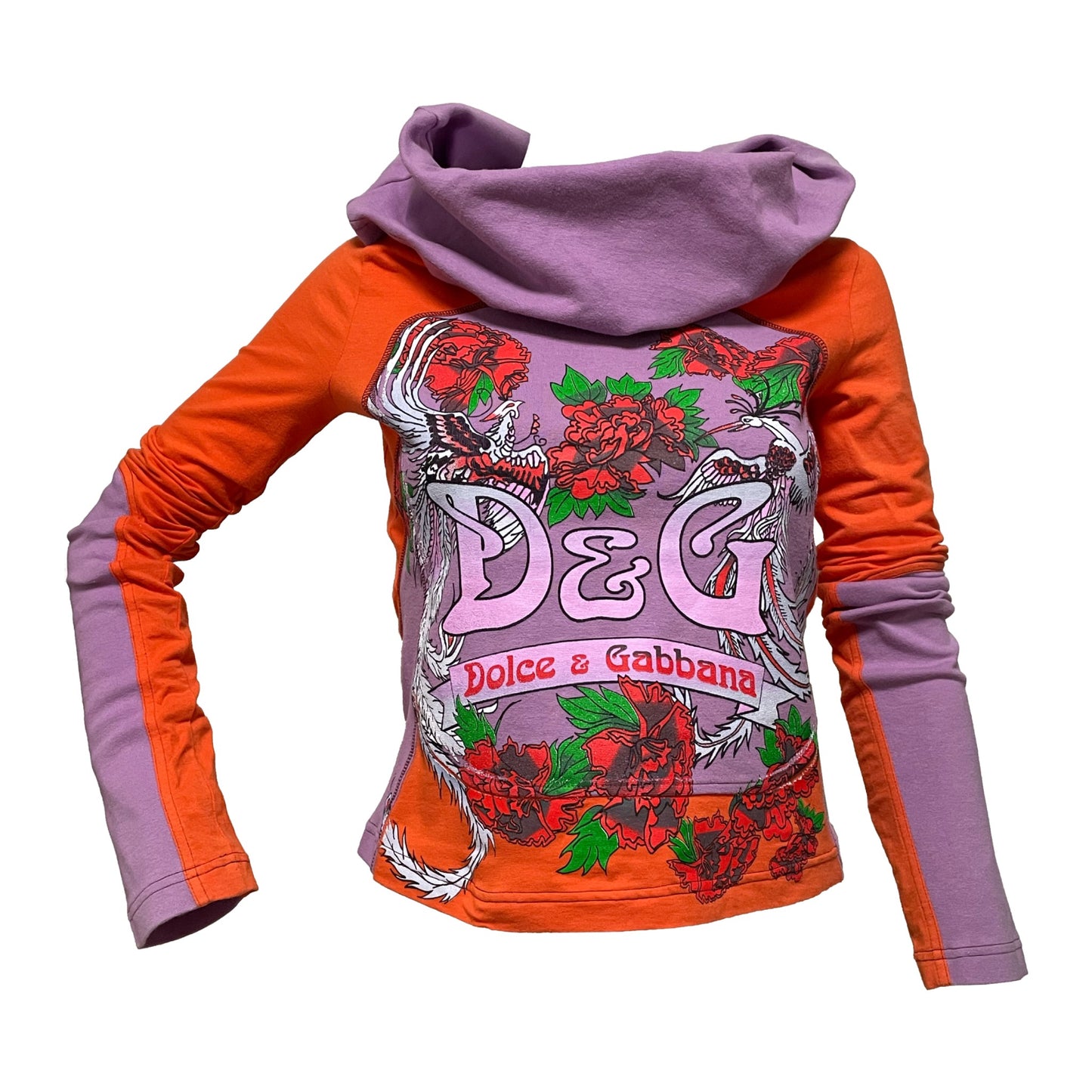 D&G Rose Print Turtleneck Top