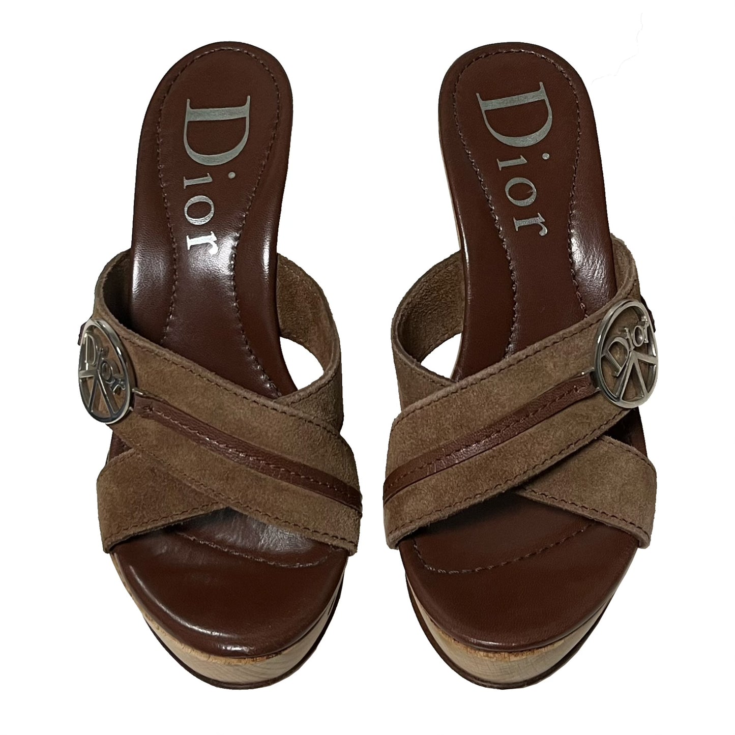 CHRISTIAN DIOR Peace and Love Wooden Sole Sandals
