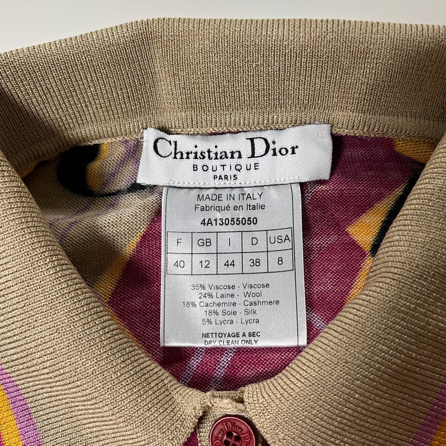 CHRISTIAN DIOR Fall Winter 2004 Golf Checkered Sleeveless Knit Polo Shirt