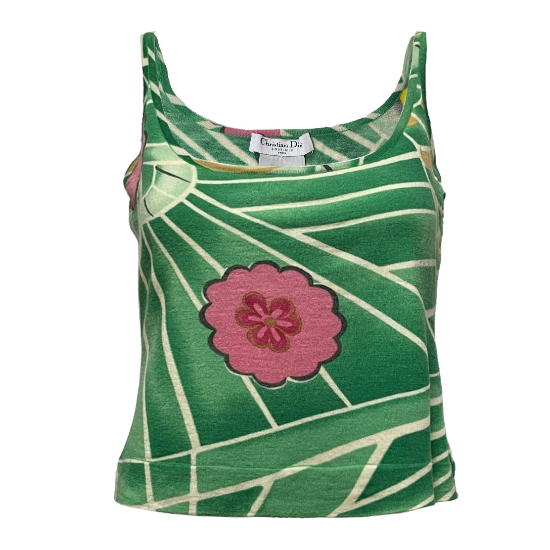 CHRISTIAN DIOR Fall Winter 2003 Koi Floral Print Cardigan and Camisole Set