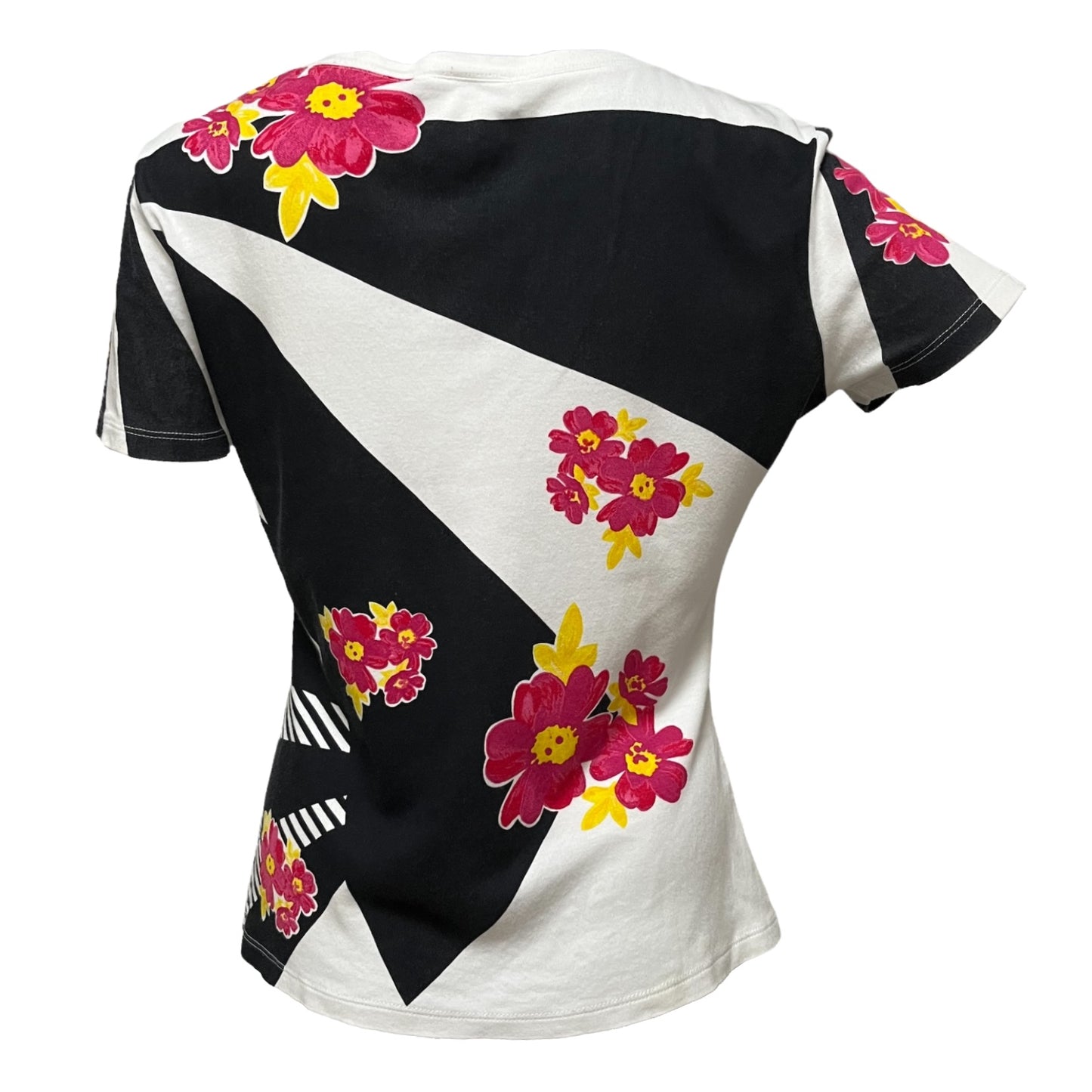 CHRISTIAN DIOR Spring Summer 2004 Striped Floral T-Shirt
