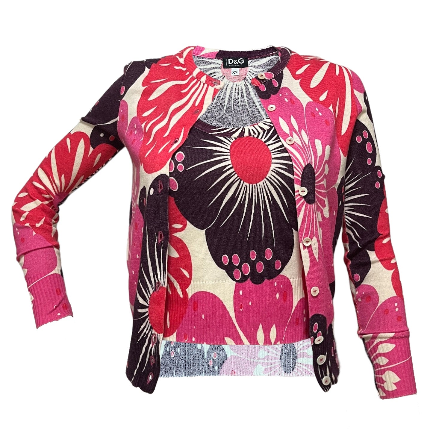 D&G Floral Cardigan and Tank Top Set