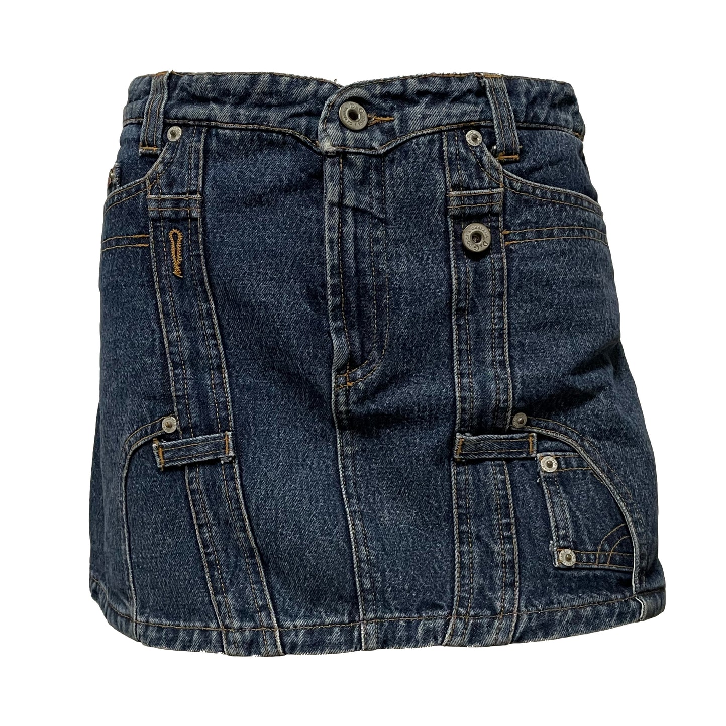 D&G Spring Summer 2004 Patchwork Denim Mini Skirt