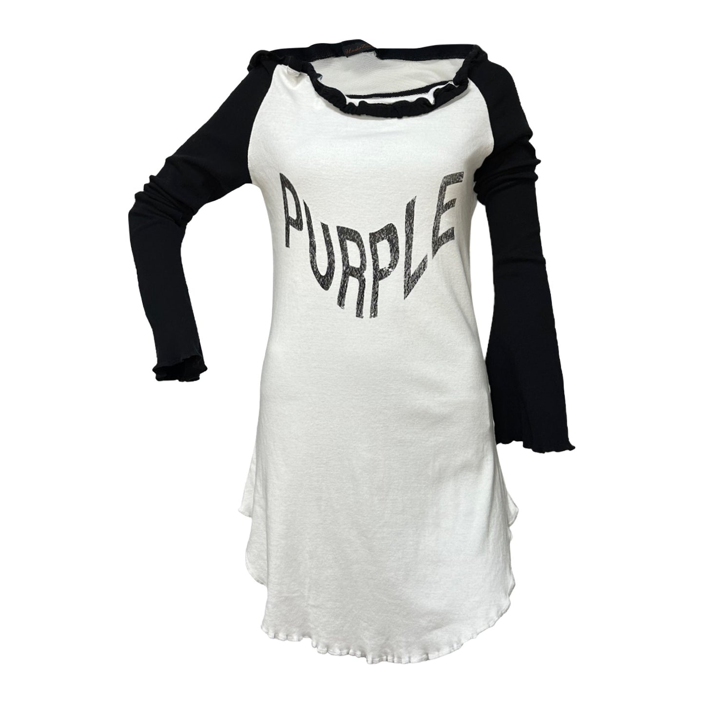 UNDERCOVER Spring Summer 2004 "Languid" PURPLE Logo Print Mini Dress