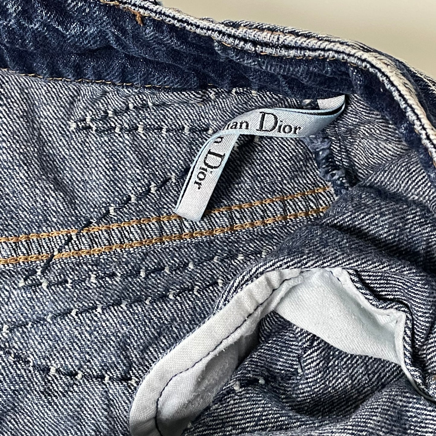 CHRISTIAN DIOR Fall Winter 2006 Stitch Detail Denim Mini Skirt