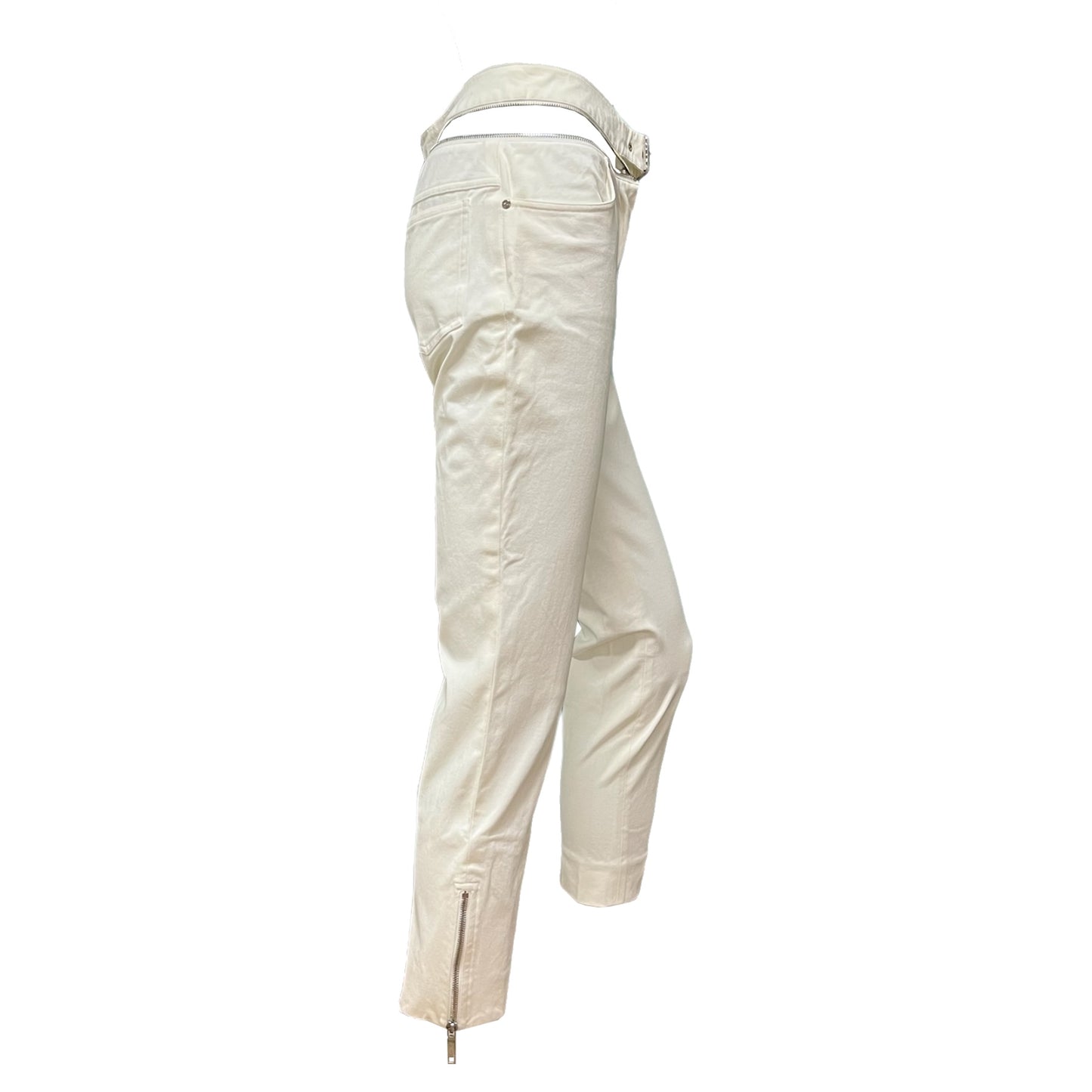 CELINE Zip Detail Cropped Straight Leg Pants
