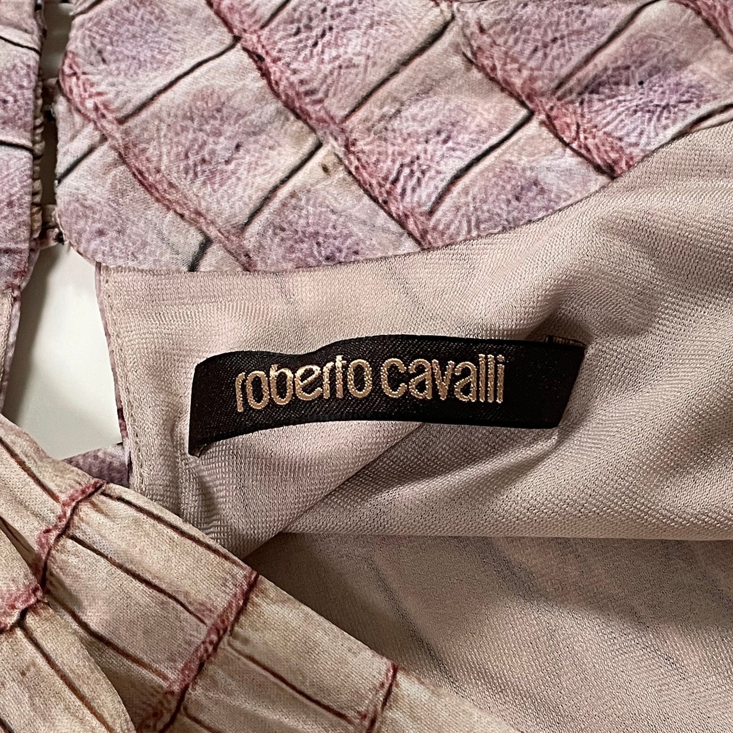 ROBERTO CAVALLI Spring Summer 2011 Crocodile Print Laced Up Dress