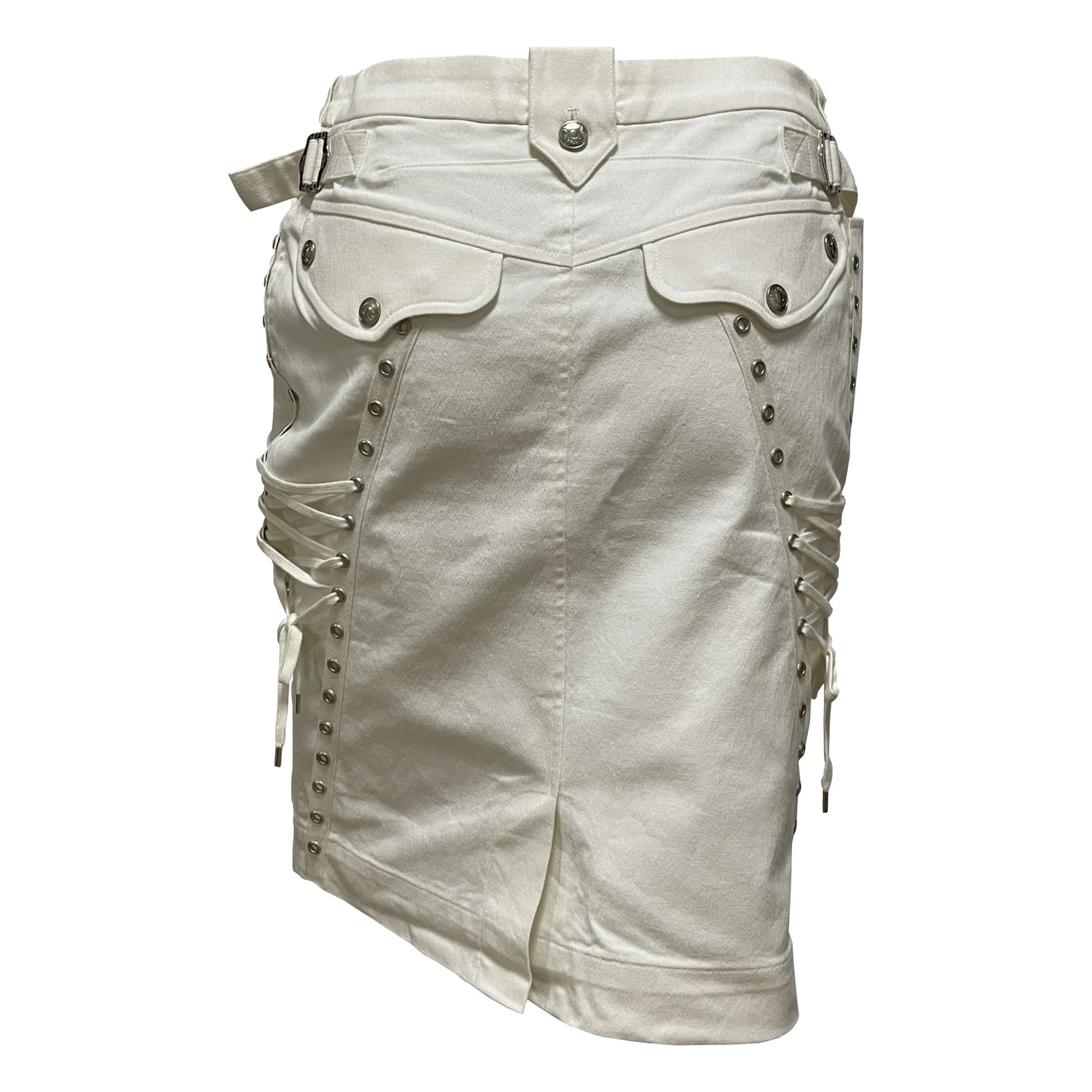 CHRISTIAN DIOR Fall Winter 2003 White Laced Up Skirt