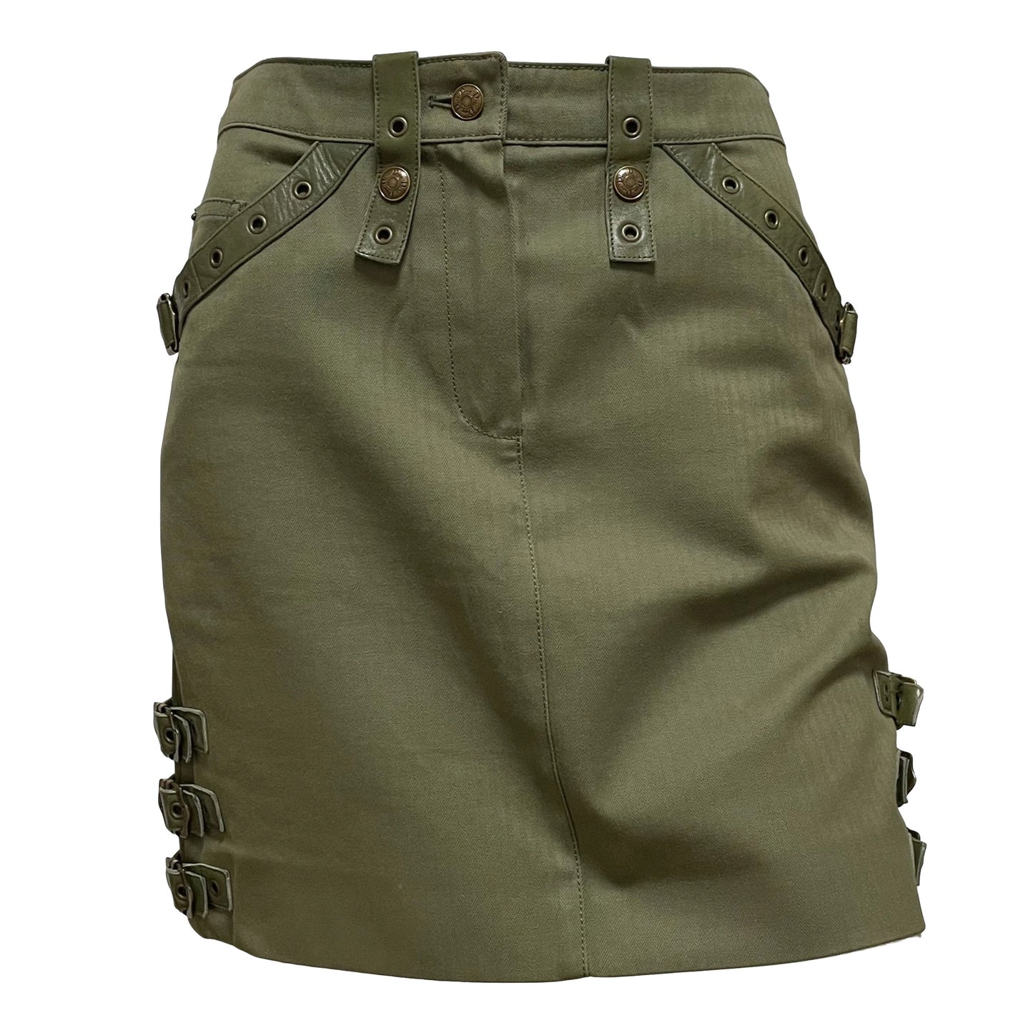 CHRISTIAN DIOR Fall Winter 2003 Leather Belted Mini Skirt
