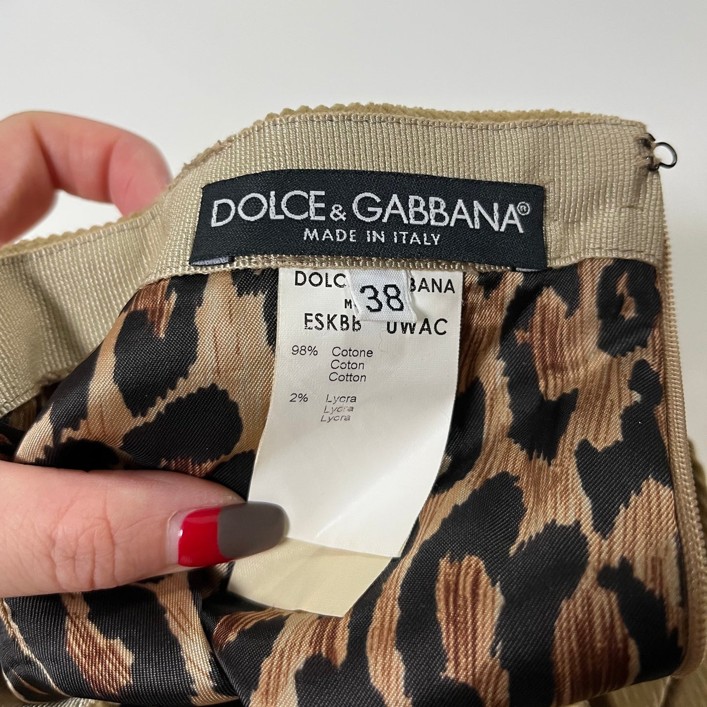 DOLCE&GABBANA Fall Winter 2002 Butterfly Patchwork Corduroy Midi Skirt