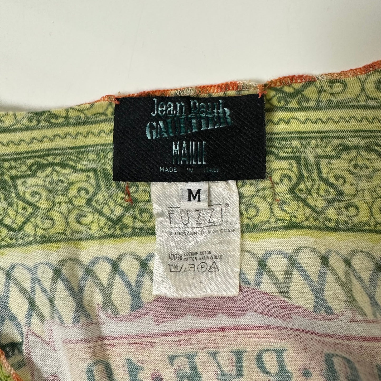 JEAN PAUL GAULTIER MAILLE Spring Summer 1994 Baroque Sculpture Money Dollar Long Sleeve T-Shirt