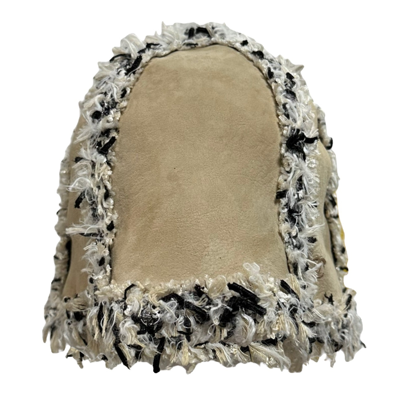 CHANEL Fall Winter 2005 Tweed Trim Leather Bucket Hat