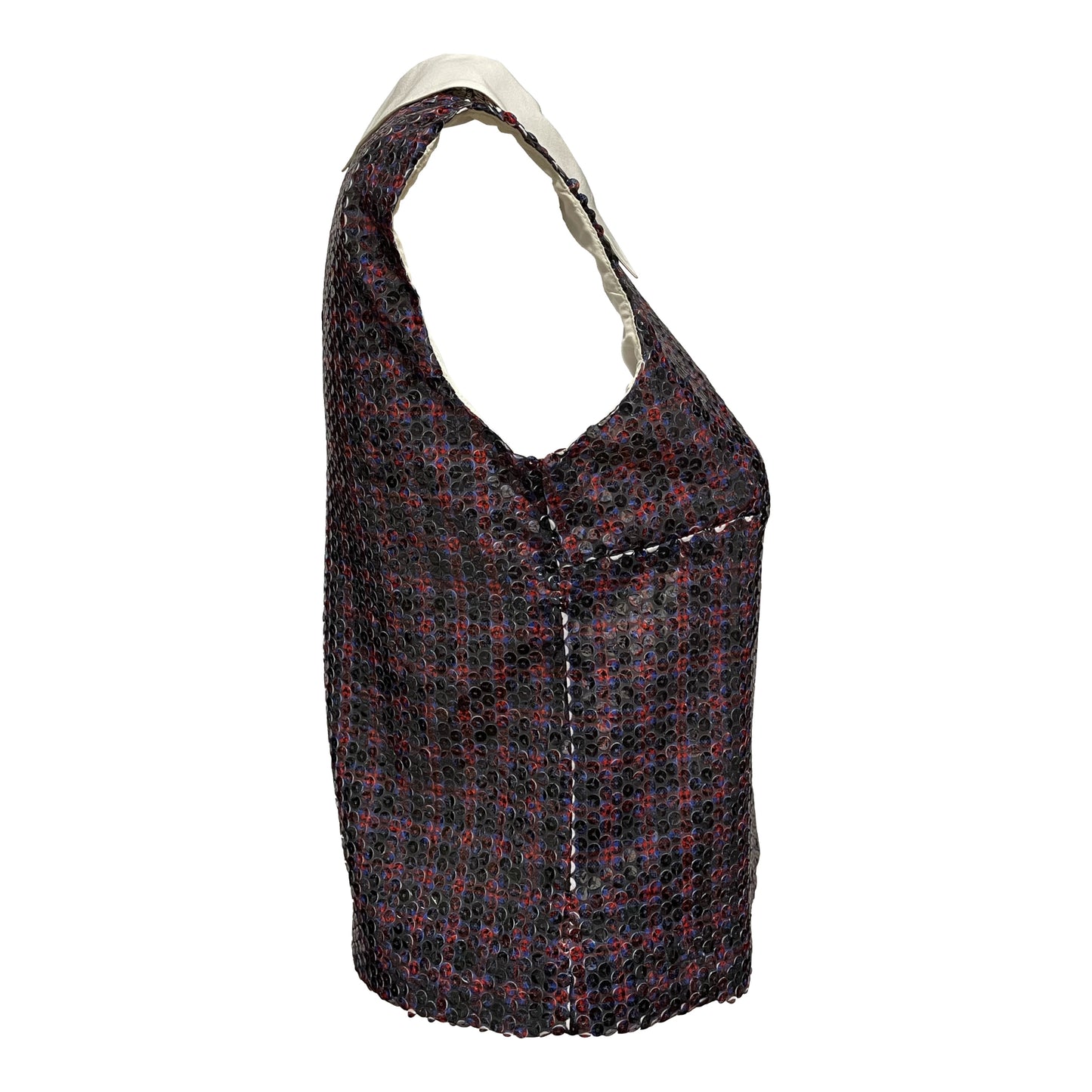 PRADA Check Sequin Sleeveless Top