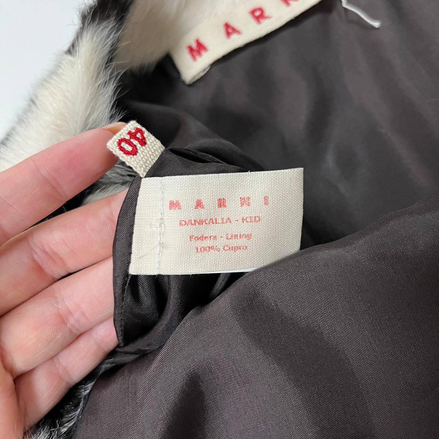 MARNI Fall Winter 2003 Fur High Waisted Midi Skirt