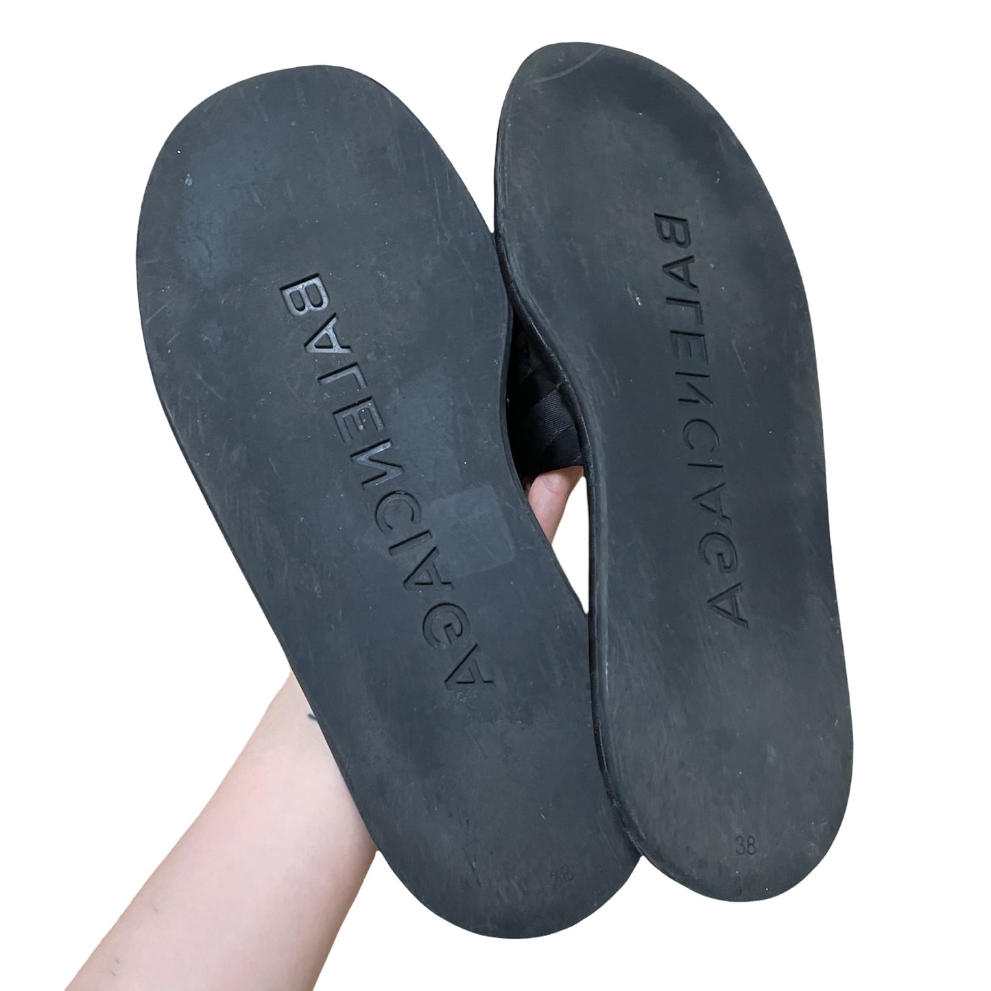 BALENCIAGA Jacquard Logo Striped Slides