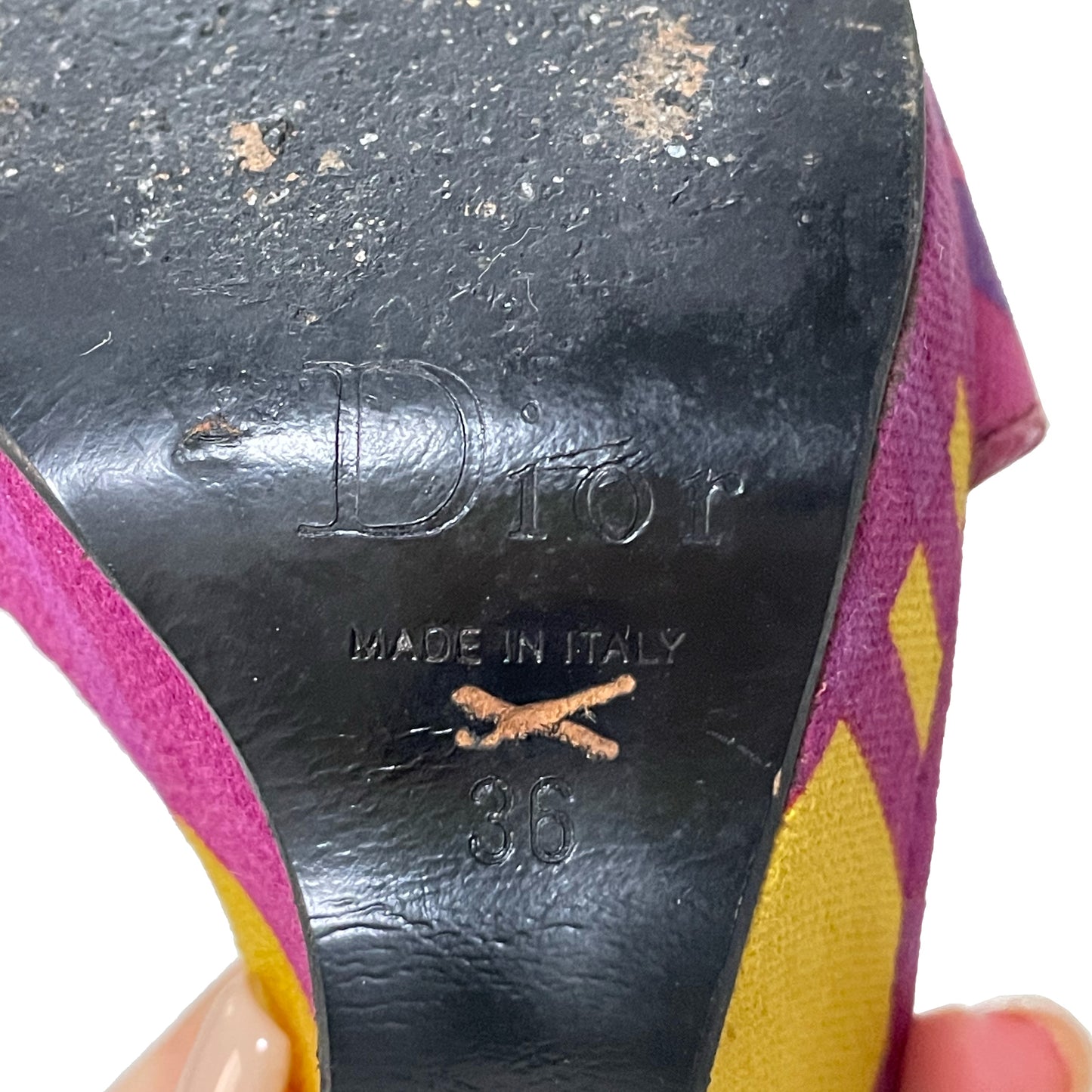 CHRISTIAN DIOR Fall Winter 2004 Animal Print Dice Sandal