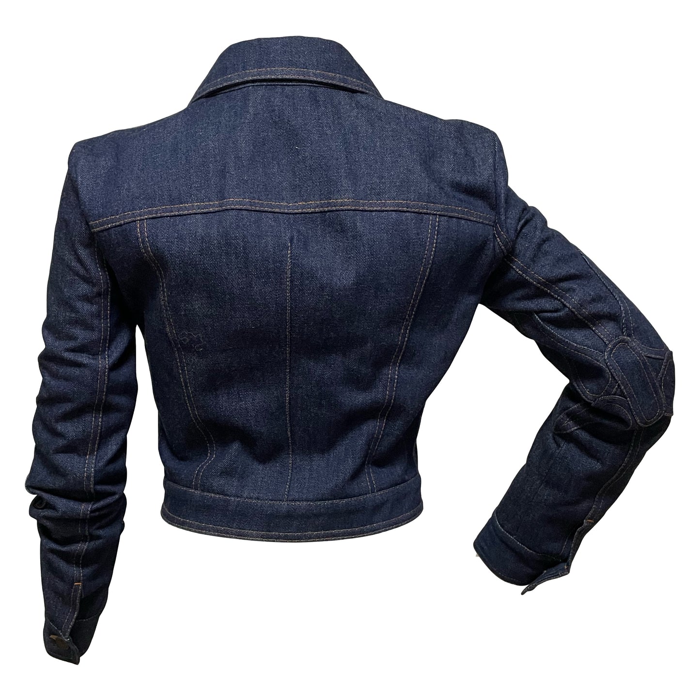 DOLCE&GABBANA Spring Summer 2002 Butterfly Patchwork Denim Jacket