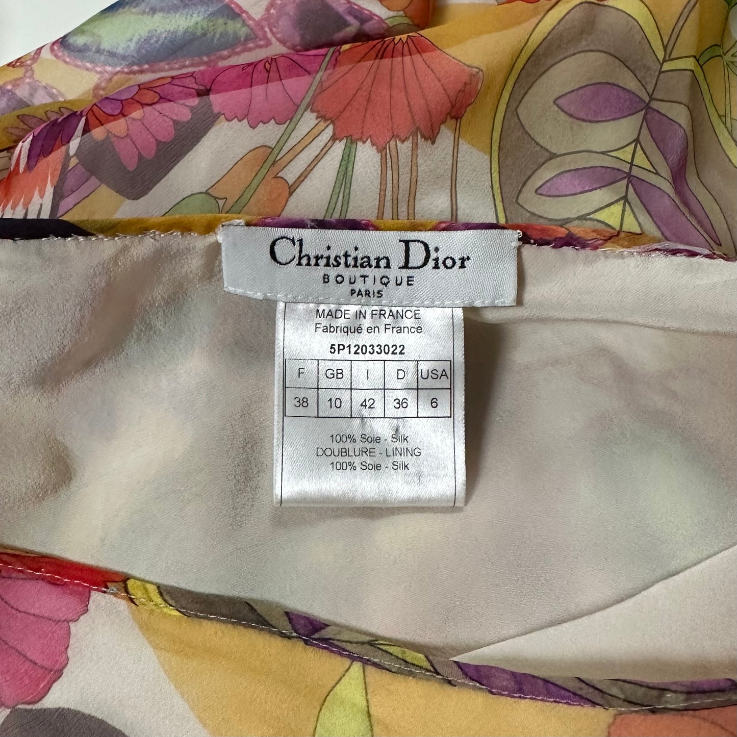 CHRISTIAN DIOR Spring Summer 2005 Floral Asymmetric Long Skirt