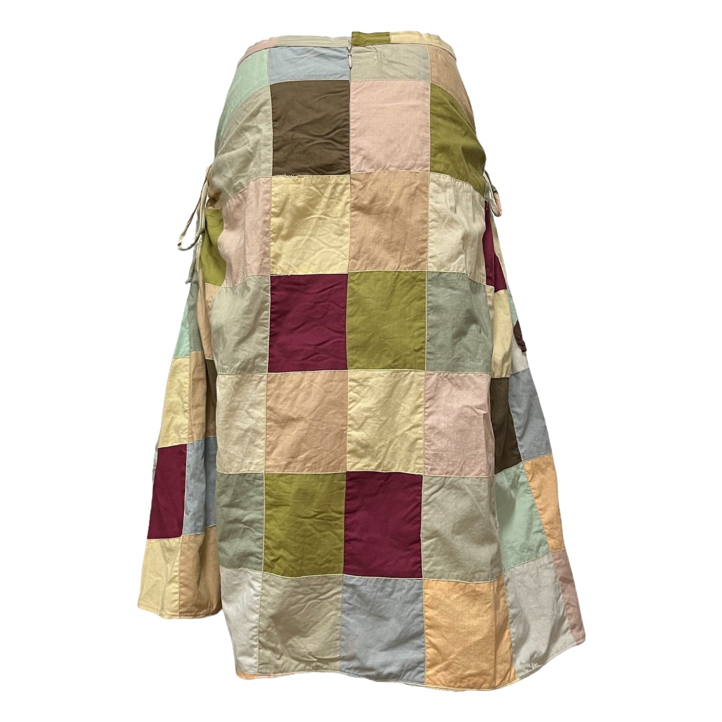 MARNI Fall Winter 2002 Patchwork Scrunched Drawstring Skirt