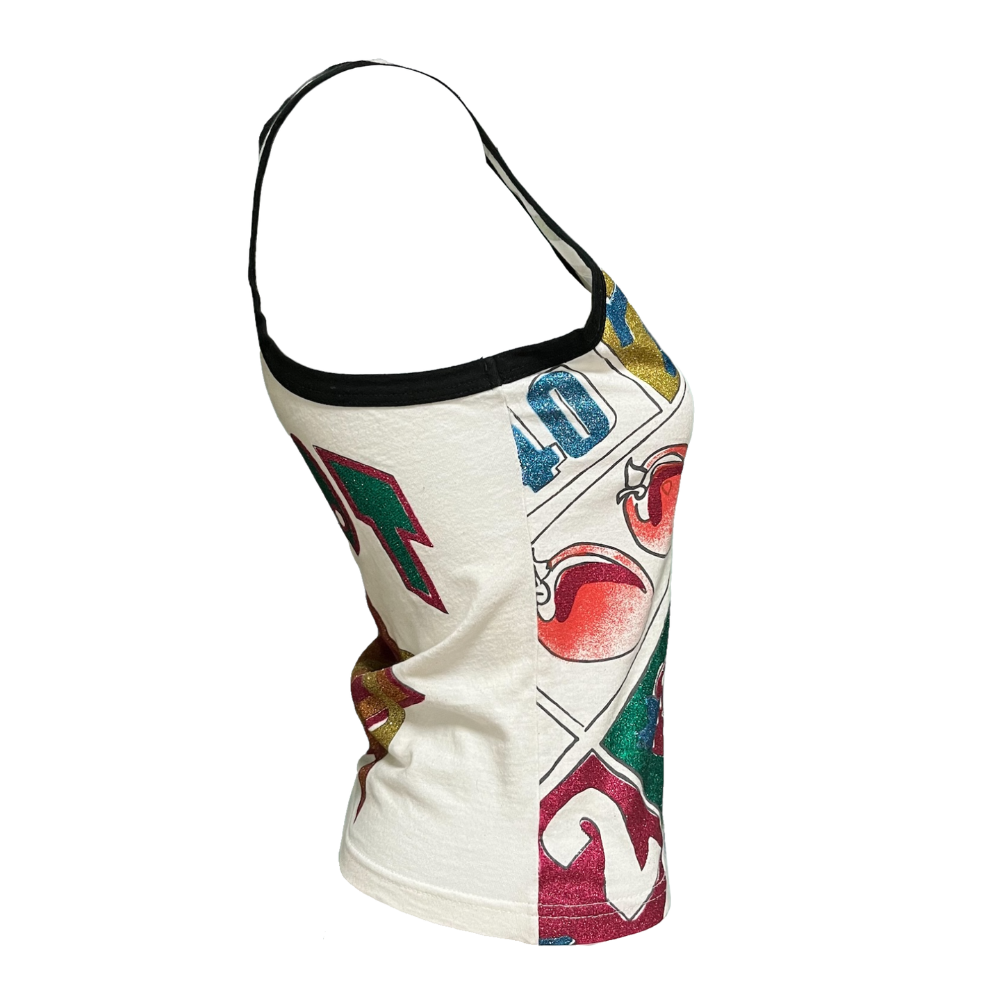 CHRISTIAN DIOR Spring Summer 2002 Glitter Fruits Print Tank Top