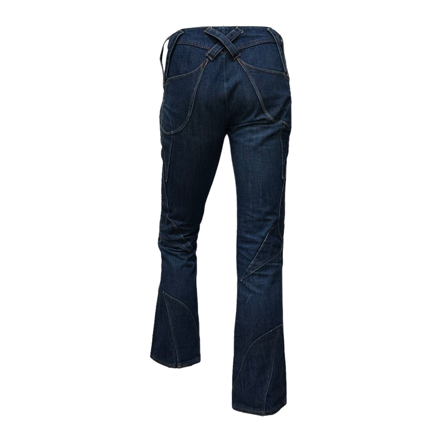DOLCE&GABBANA Spring Summer 2002 Butterfly Patchwork Denim Pants