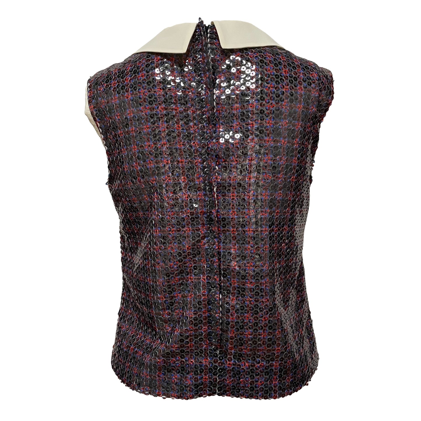 PRADA Check Sequin Sleeveless Top