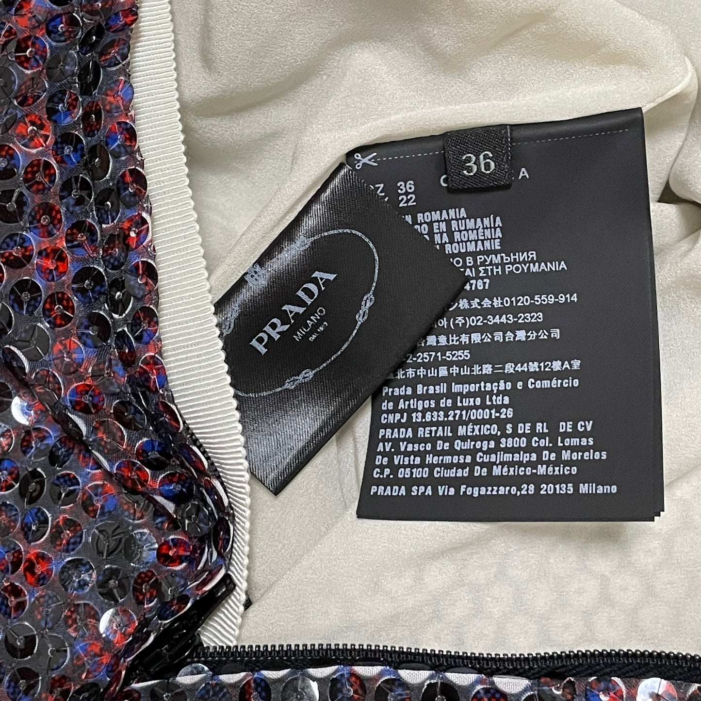 PRADA Check Sequin Sleeveless Top