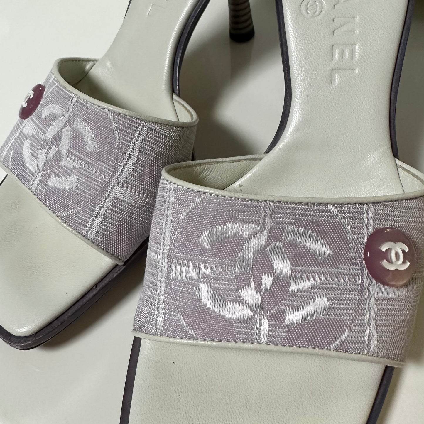 CHANEL Travel Line CC Logo Canvas Sandals