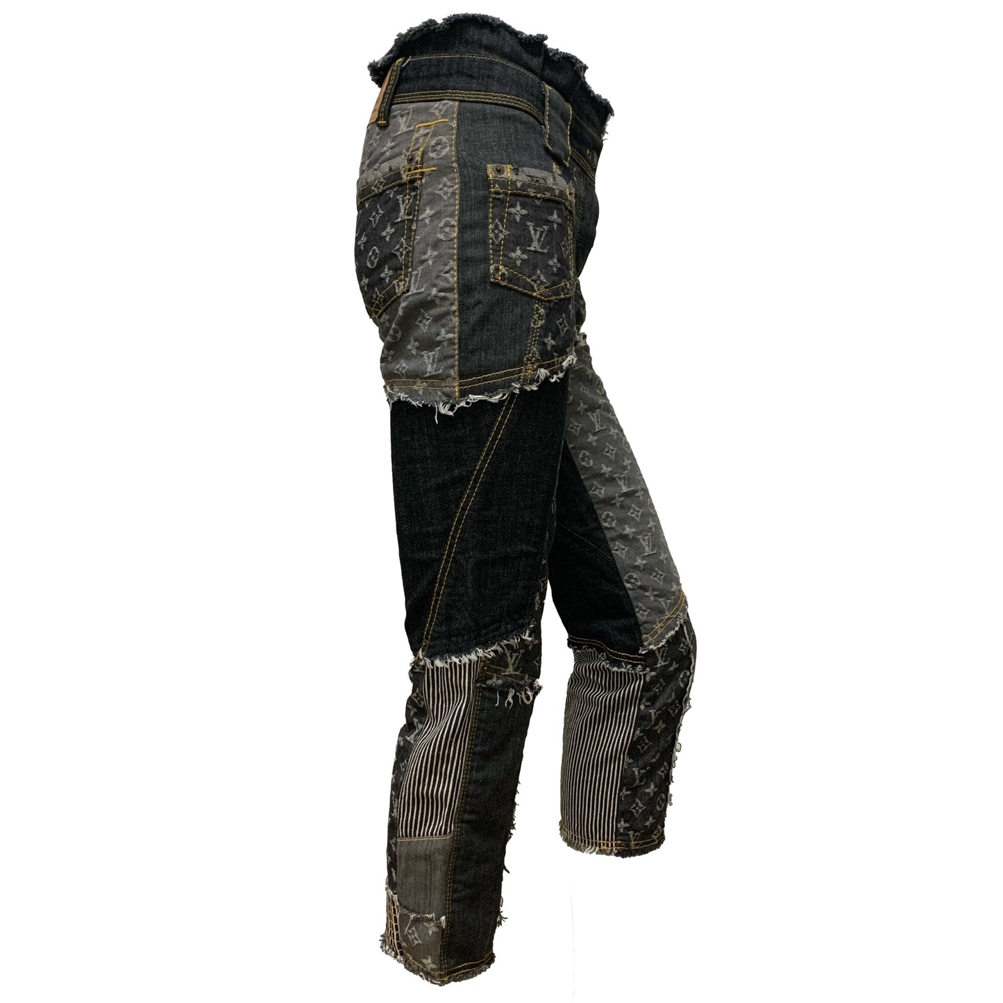 LOUIS VUITTON Spring Summer 2007 Monogram Patchwork Denim Jeans