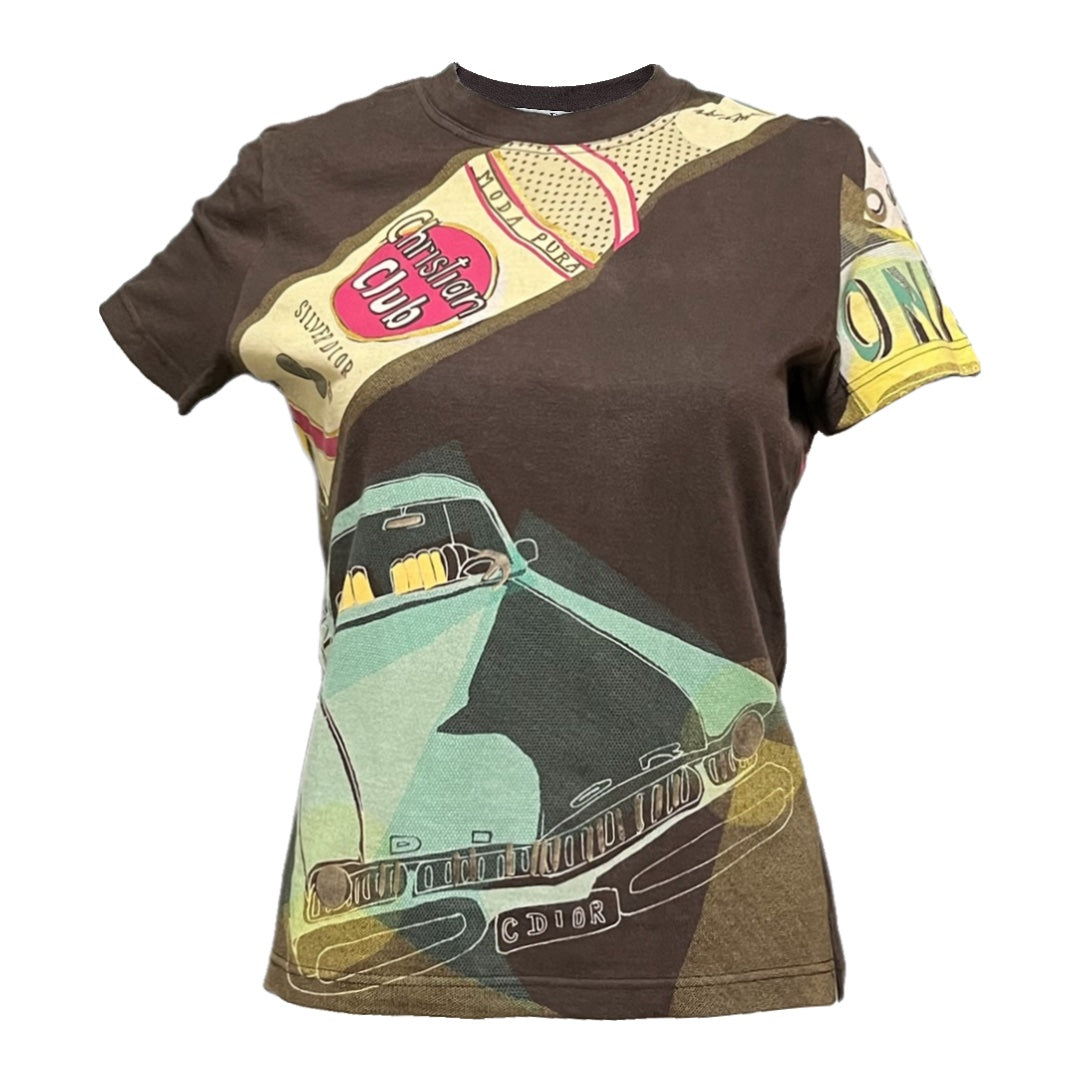 CHRISTIAN DIOR Spring Summer 2002 Taxi Print T-Shirt