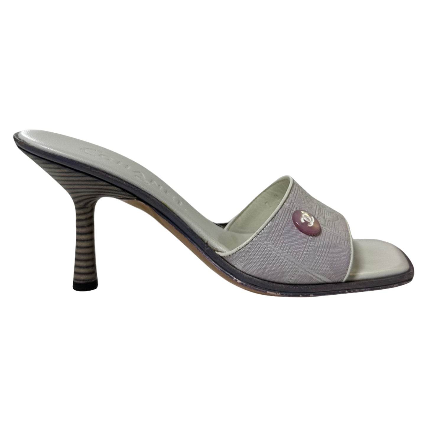 CHANEL Travel Line CC Logo Canvas Sandals