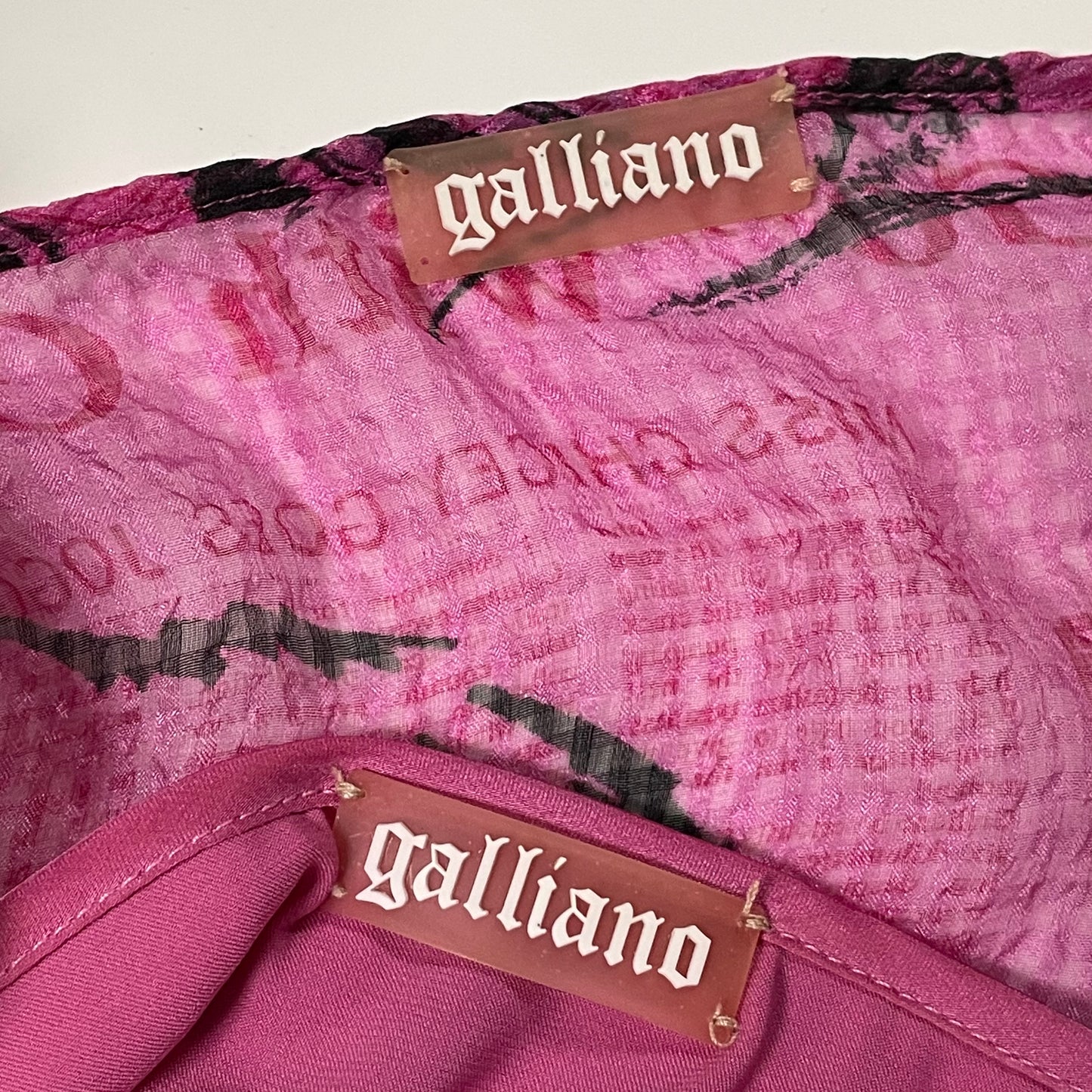 JOHN GALLIANO Newspaper Graffiti Print Frill Top