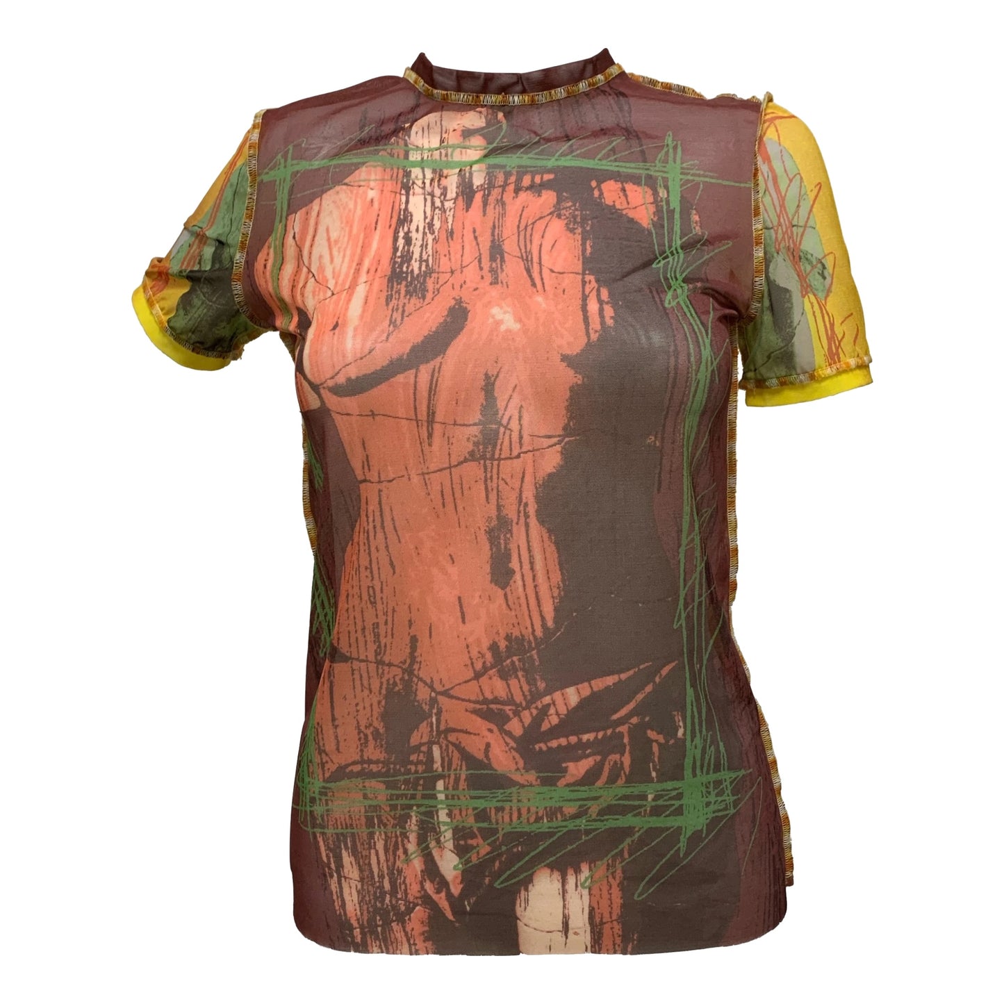 JEAN PAUL GAULTIER Spring Summer 1999 Venus De Milo Mesh T-Shirt