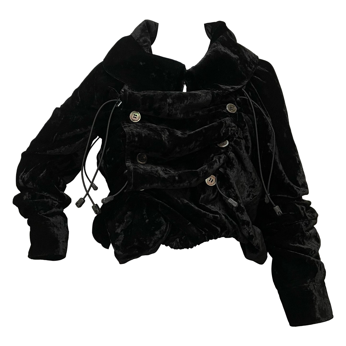 JUNYA WATANABE Fall Winter 2005 Velour Scrunched Drawstring Jacket