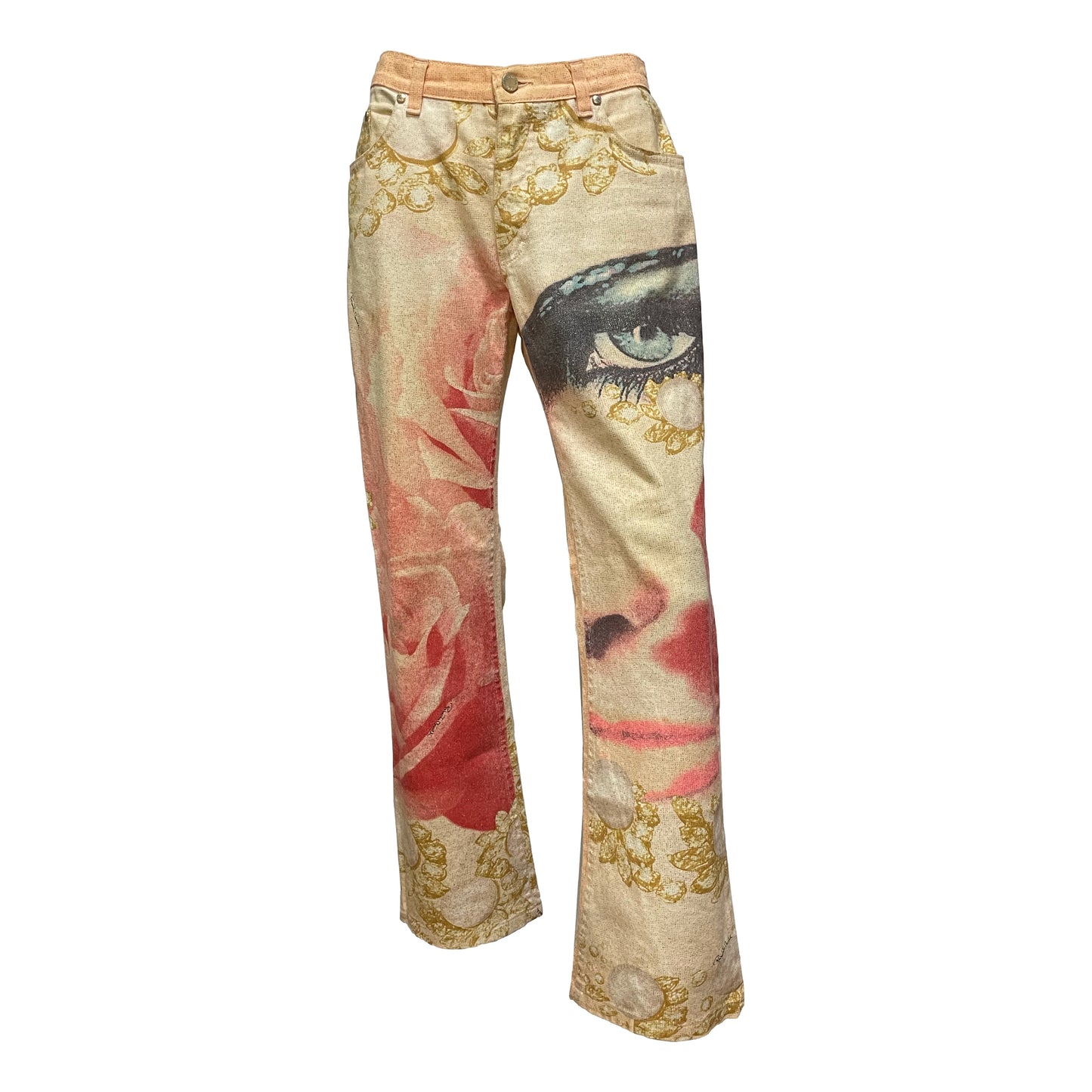 ROBERTO CAVALLI Spring Summer 2001 Print Denim Pants