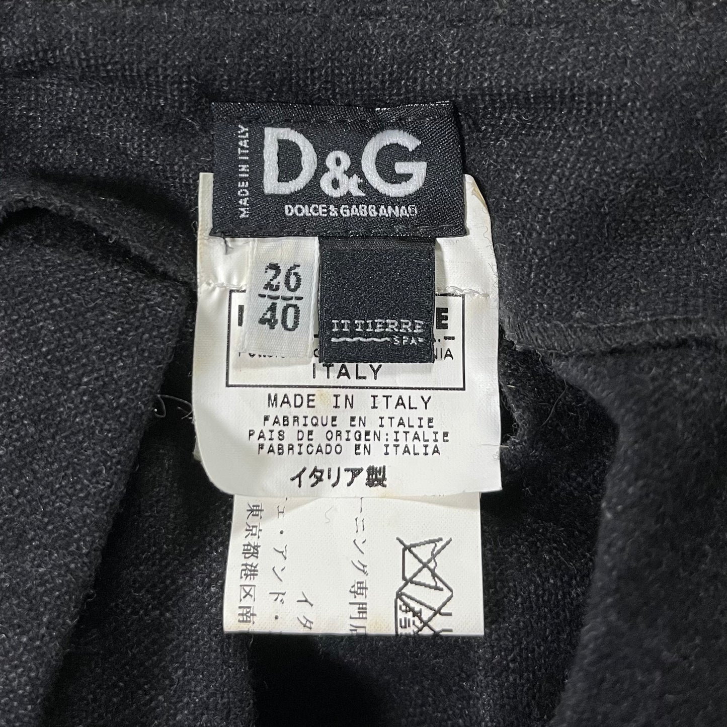 D&G Fall Winter 2003 High Waisted Asymmetric Pleated Mini Skirt