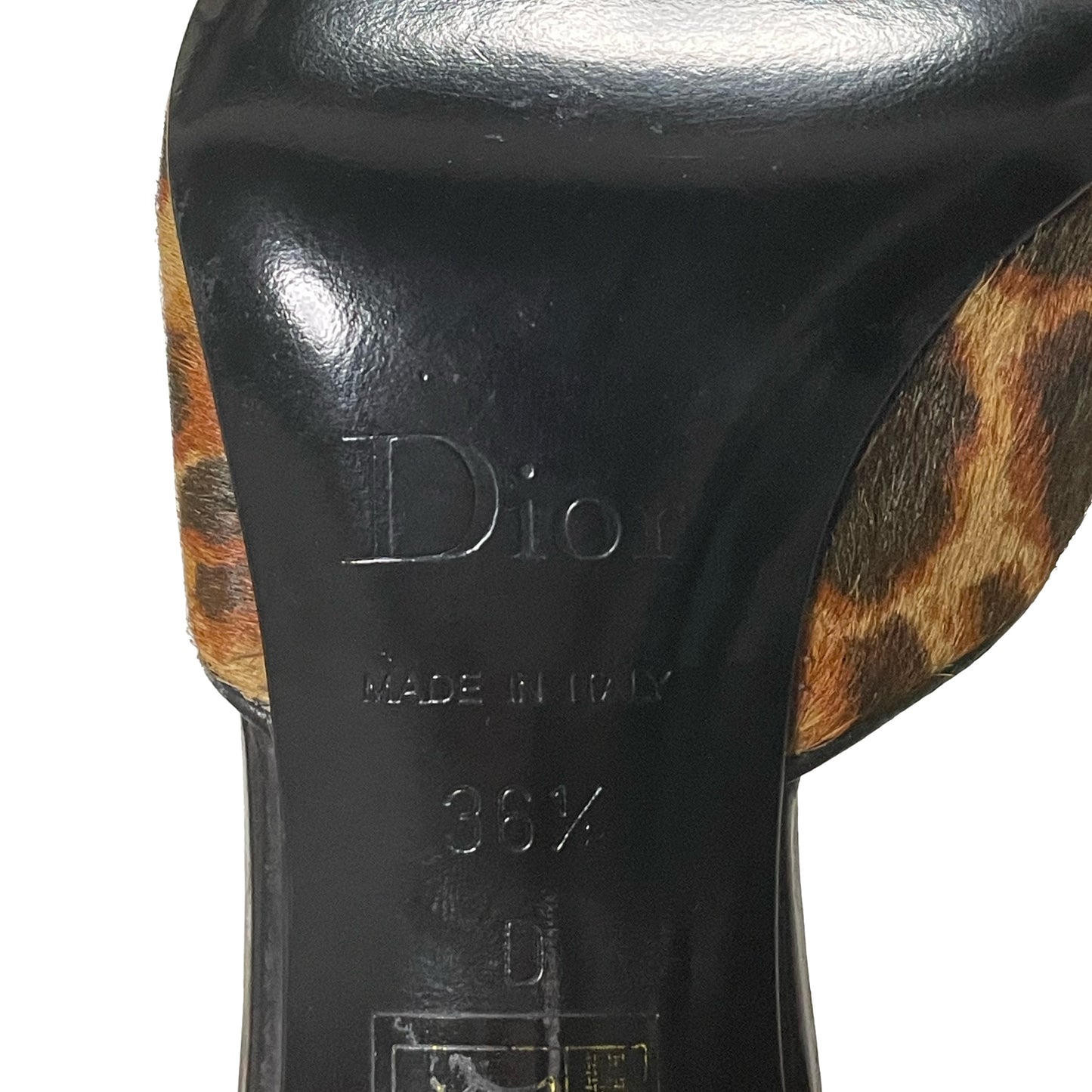 CHRISTIAN DIOR Fall Winter 2004 Leopard Print Dice Mule