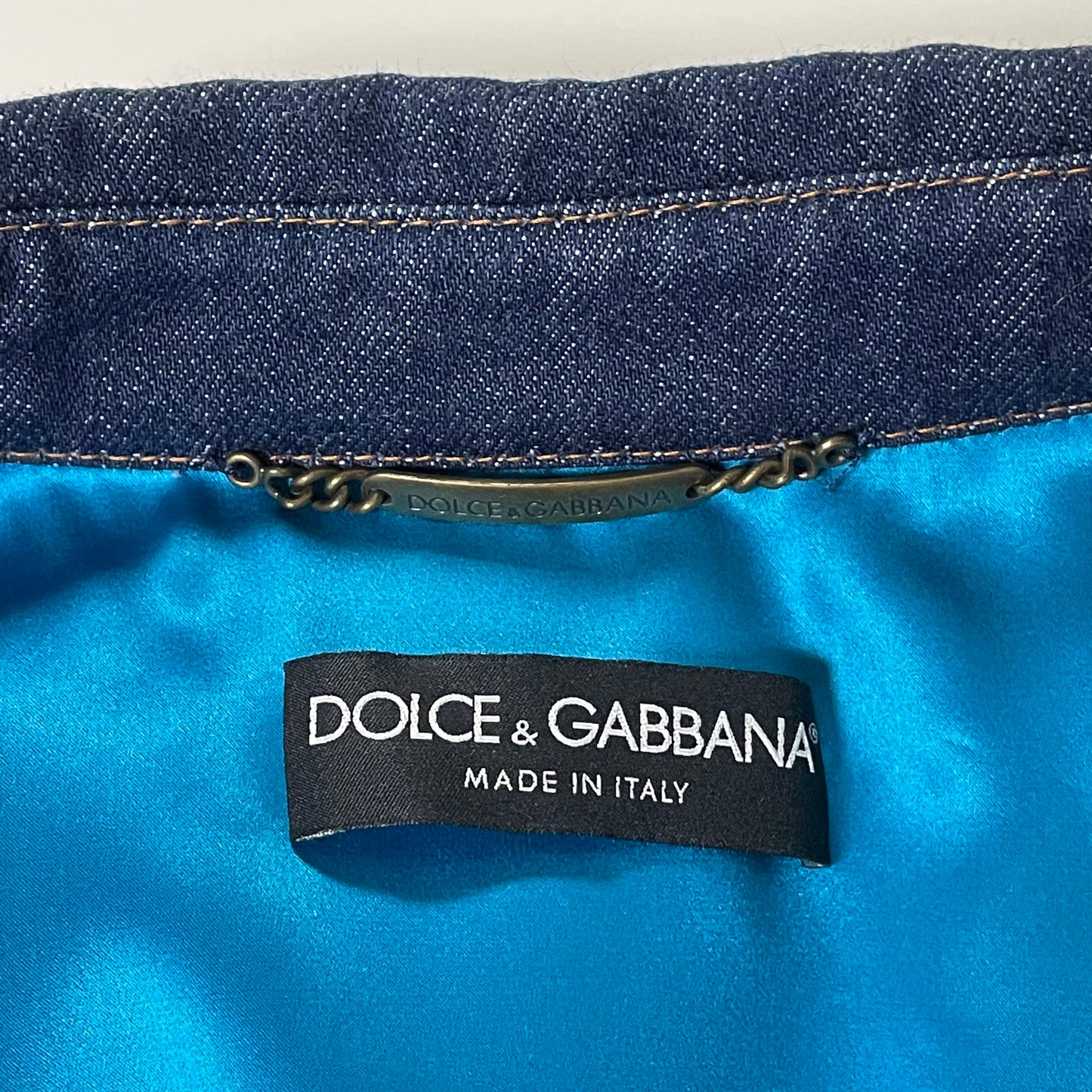 DOLCE&GABBANA Spring Summer 2002 Butterfly Patchwork Denim Jacket