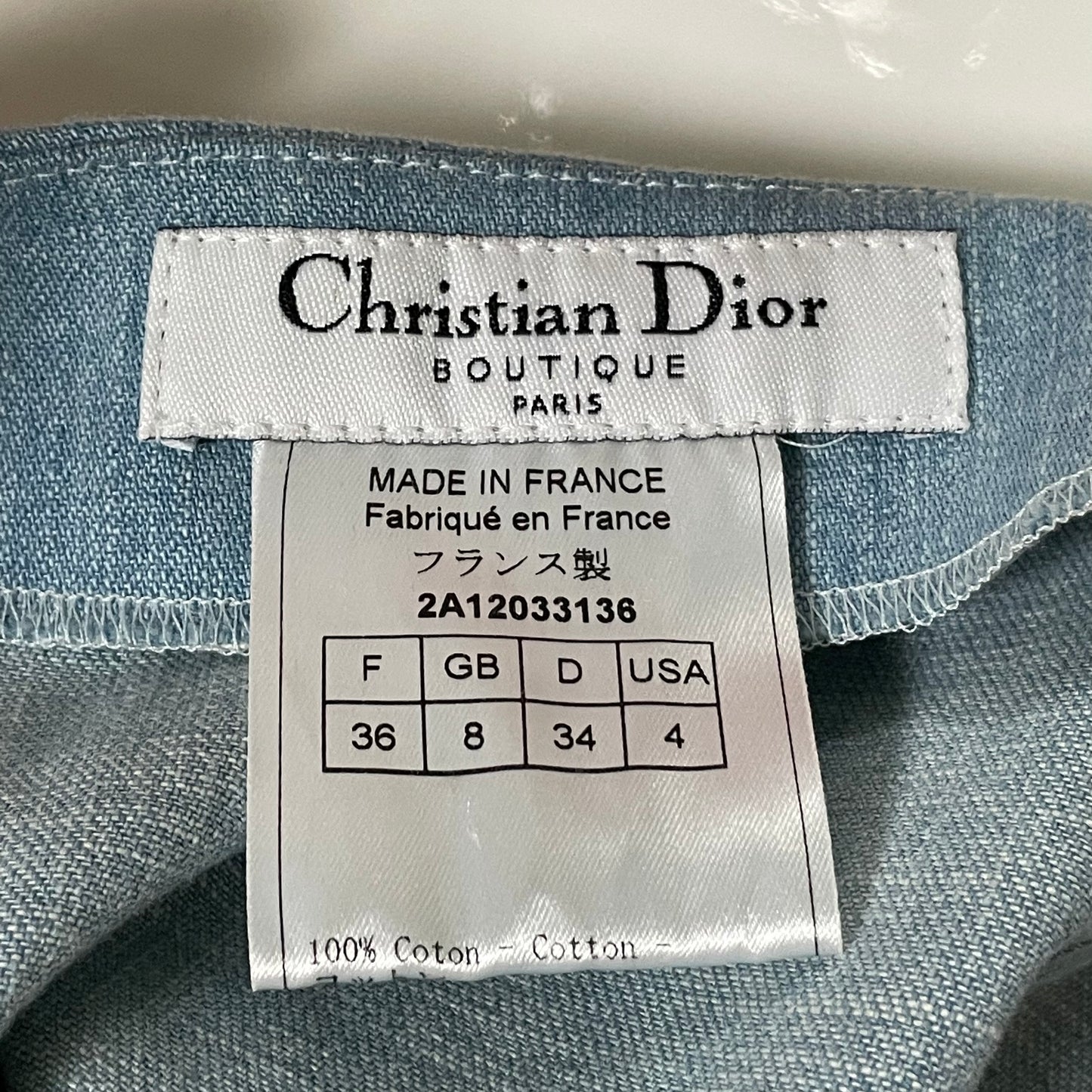 CHRISTIAN DIOR Spring Summer 2002 Denim Jacket and Skirt Set Up