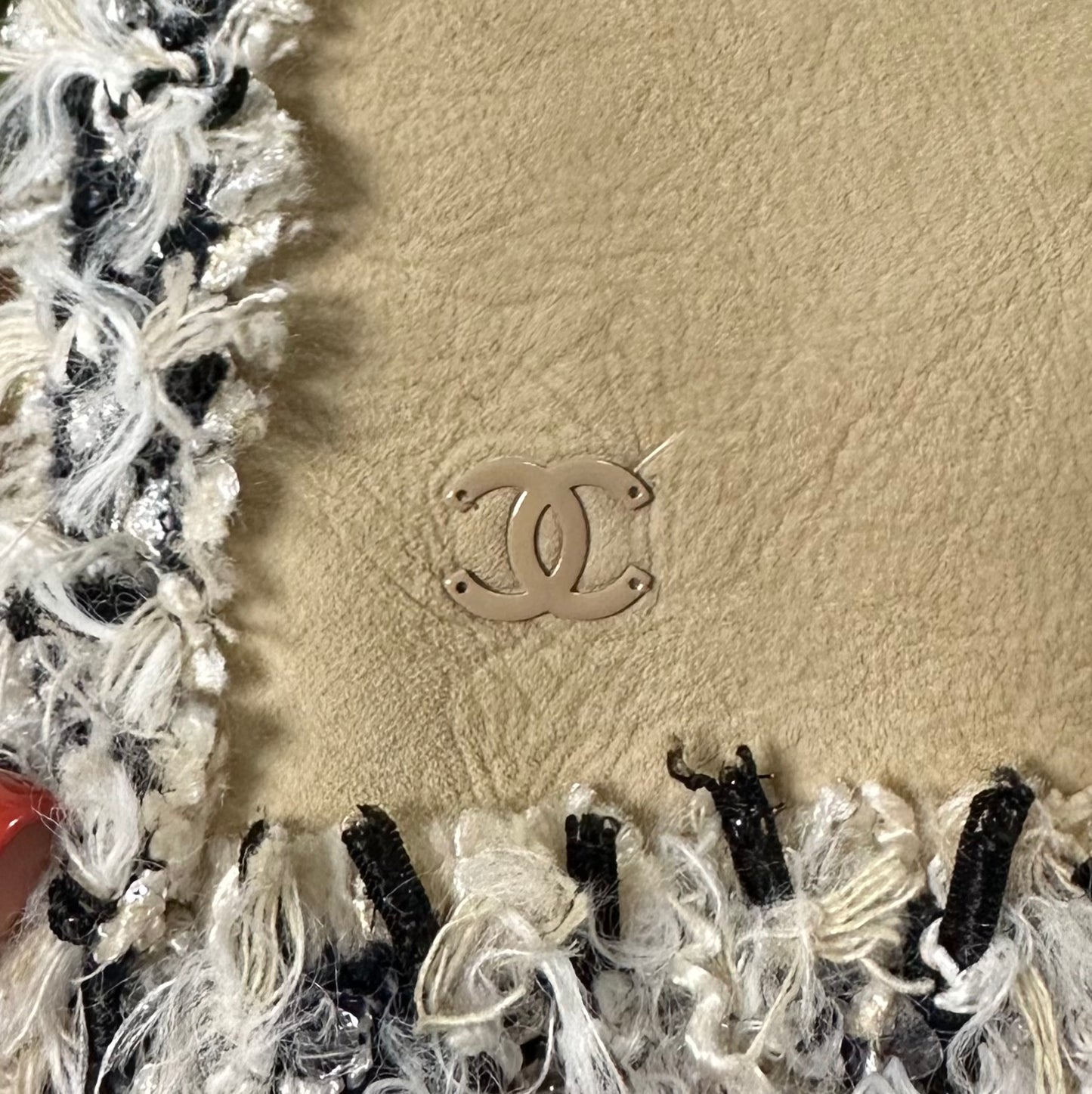 CHANEL Fall Winter 2005 Tweed Trim Leather Bucket Hat
