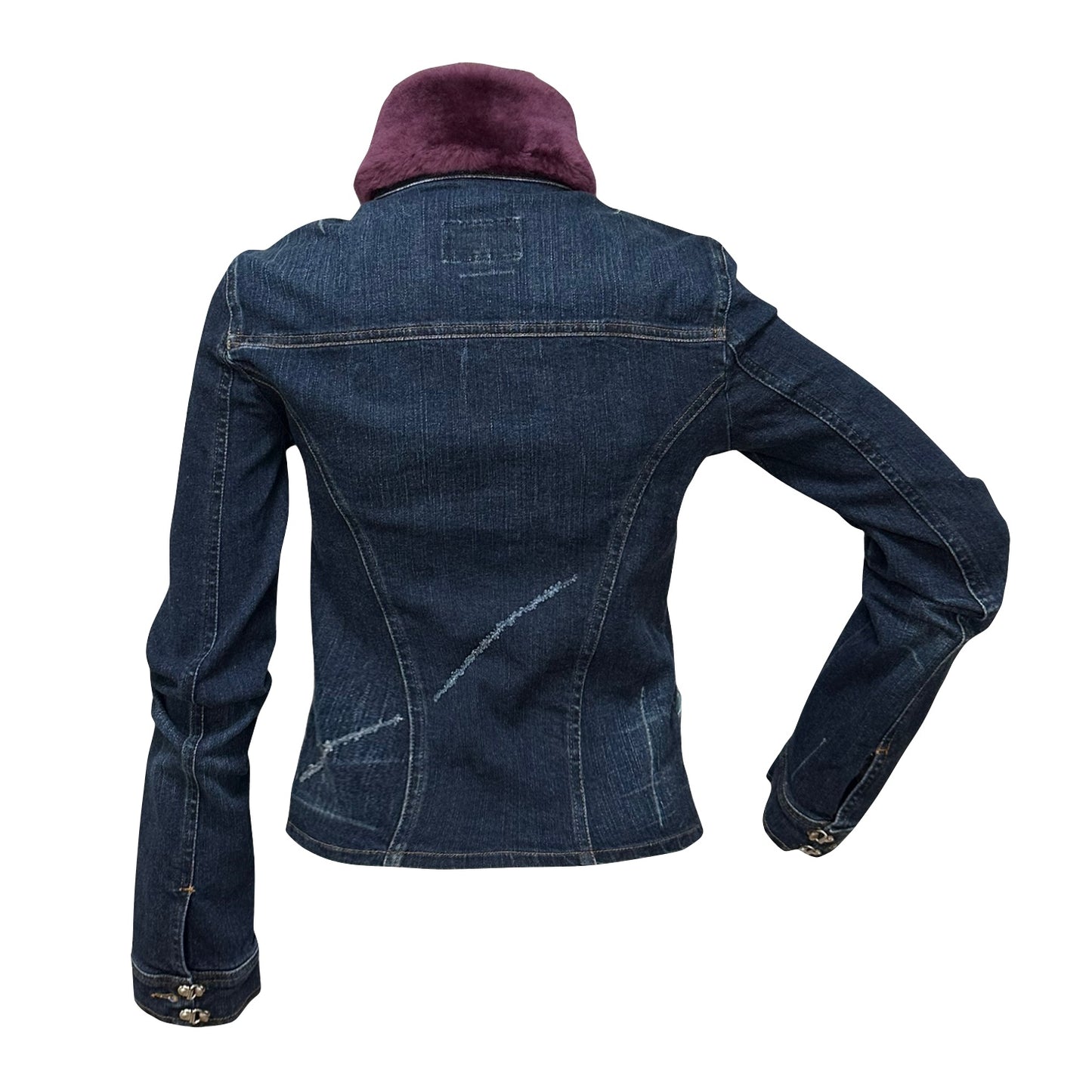 D&G Fur Trim Patchwork Denim Jacket