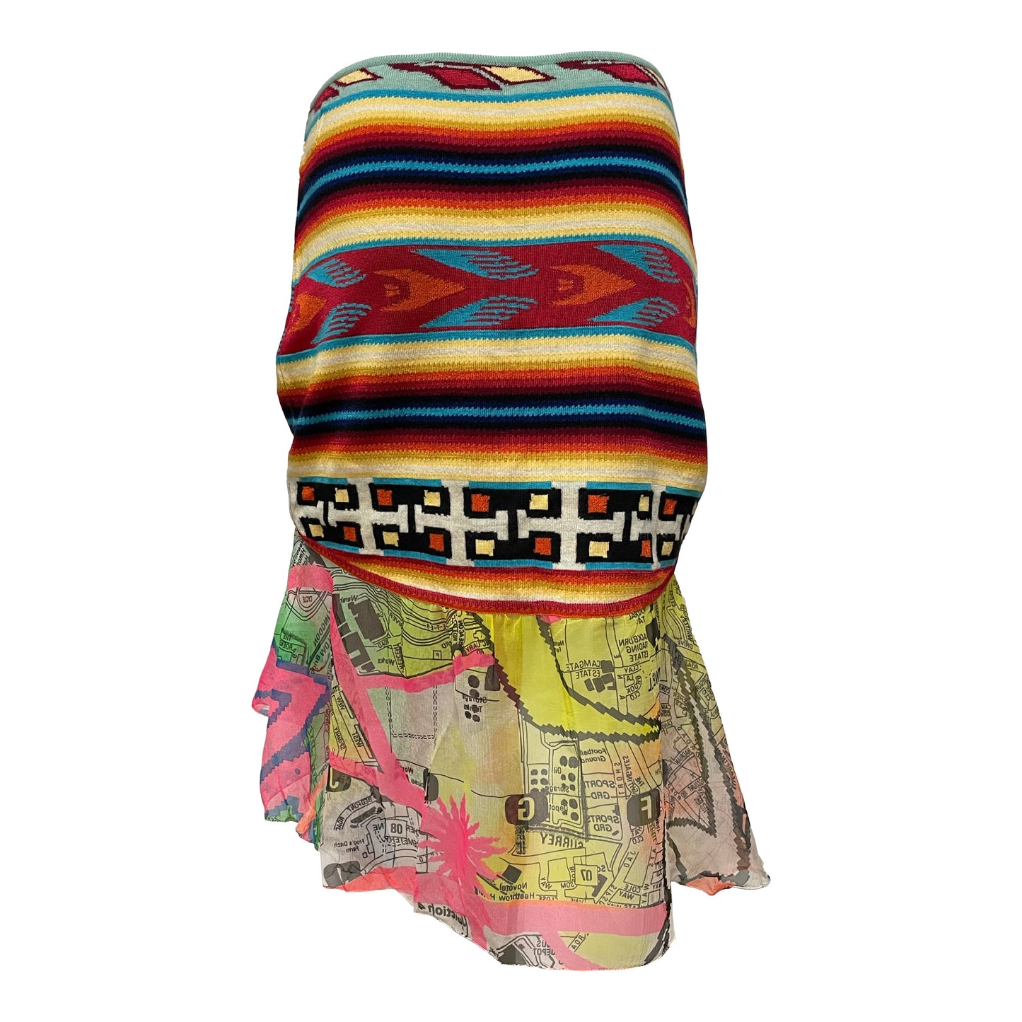 CHRISTIAN DIOR Fall Winter 2001 Knit Frill Midi Skirt