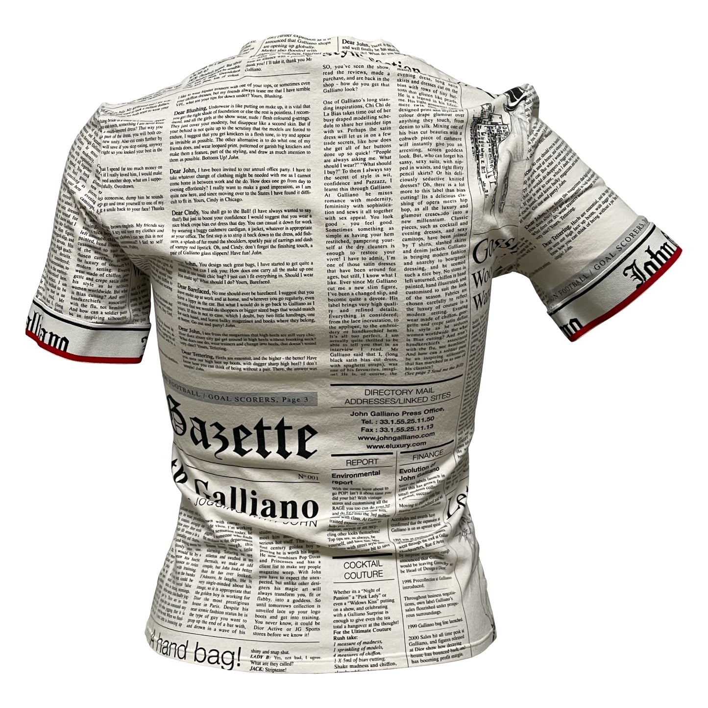 JOHN GALLIANO Newspaper Print T-Shirt
